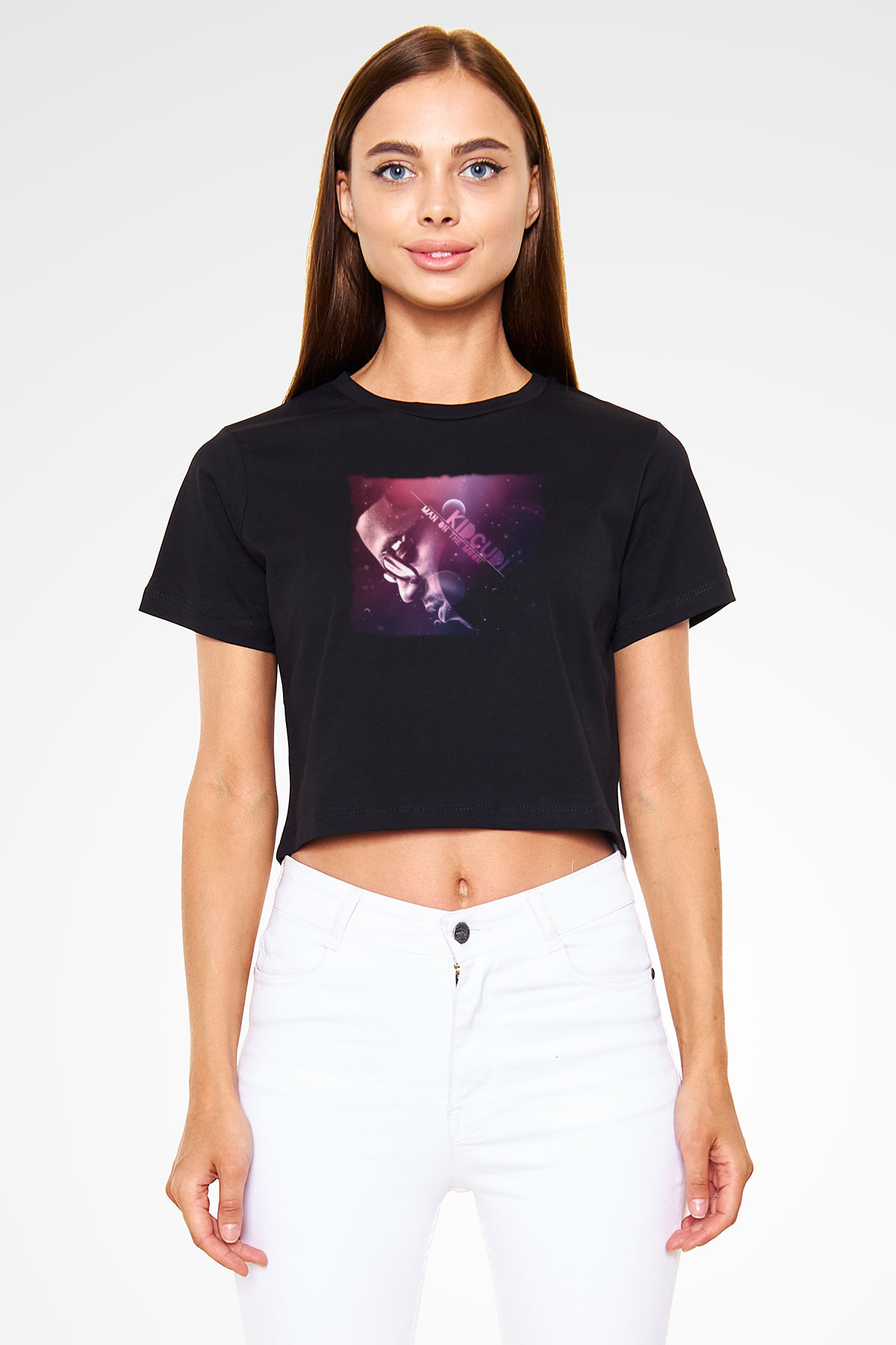Kid Cudi Siyah  Crop Top Tişört