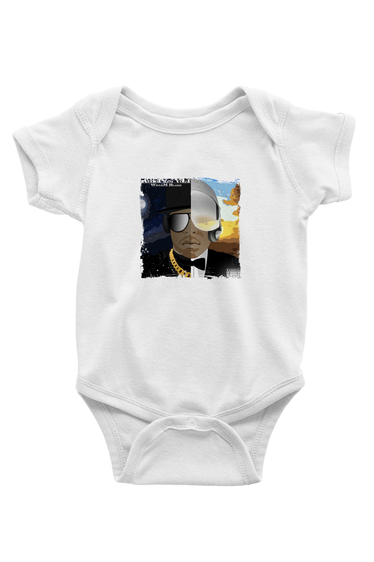 Kid 'n Play Baskılı Unisex Beyaz Bebek Body - Zıbın