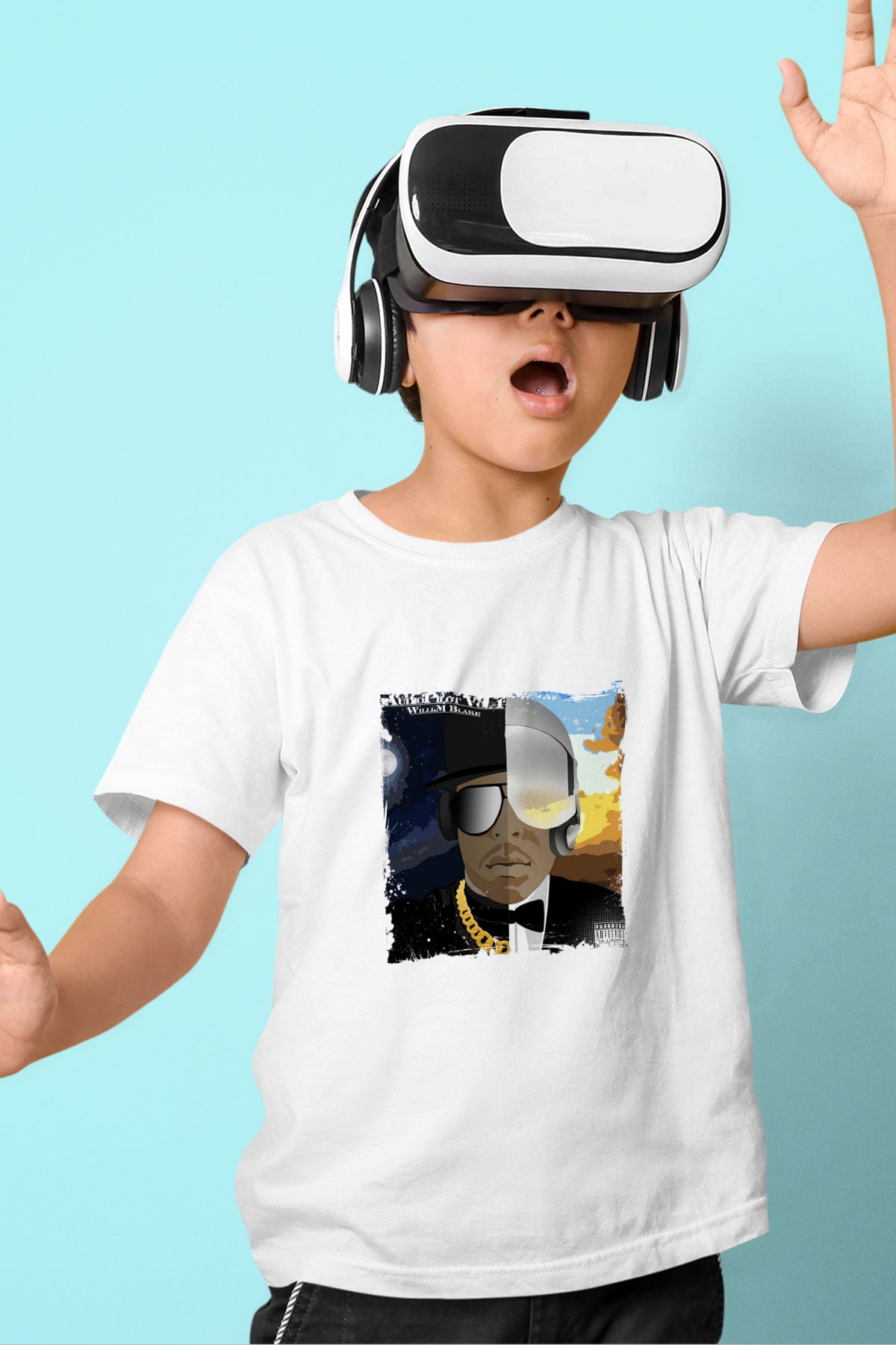 Kid 'n Play Baskılı Unisex Beyaz Çocuk Tişört