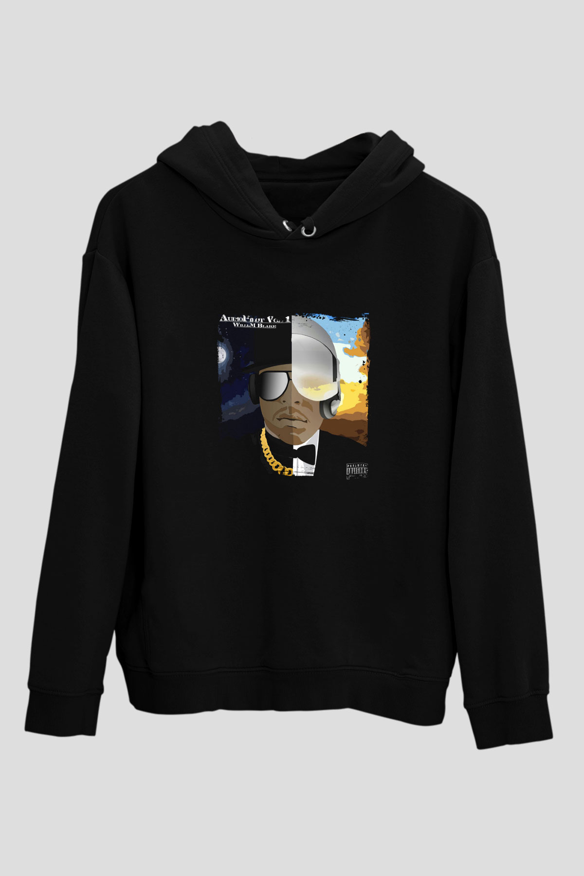 Kid 'n Play Baskılı Unisex Siyah Hoodie
