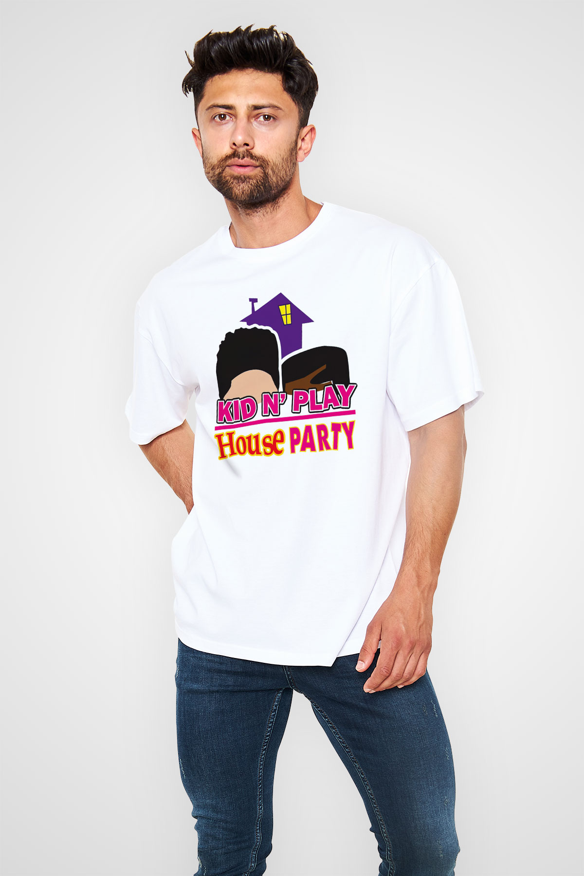 Kid 'n Play Beyaz Unisex Tişört T-Shirt - TişörtFabrikası