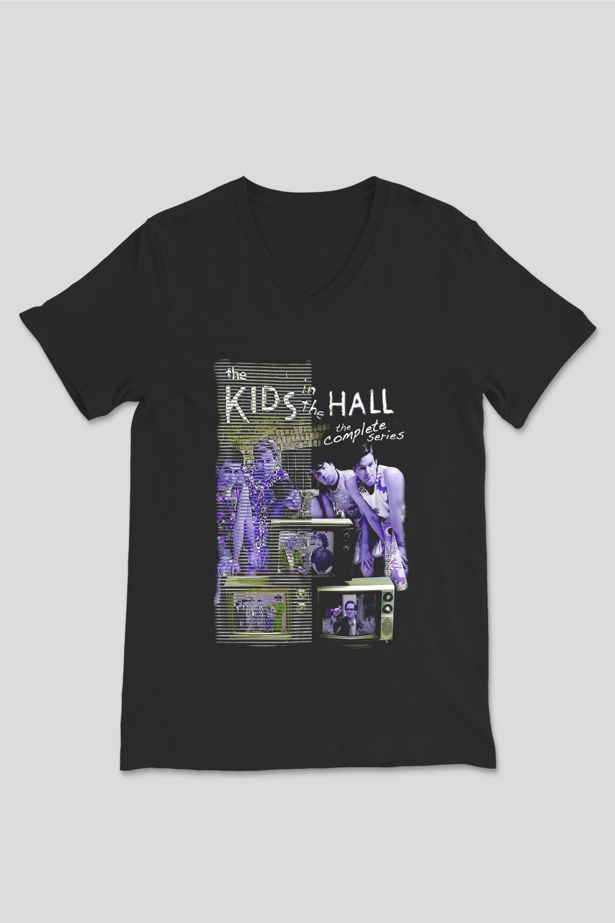 Kids in the Hall Siyah Unisex V Yaka Tişört