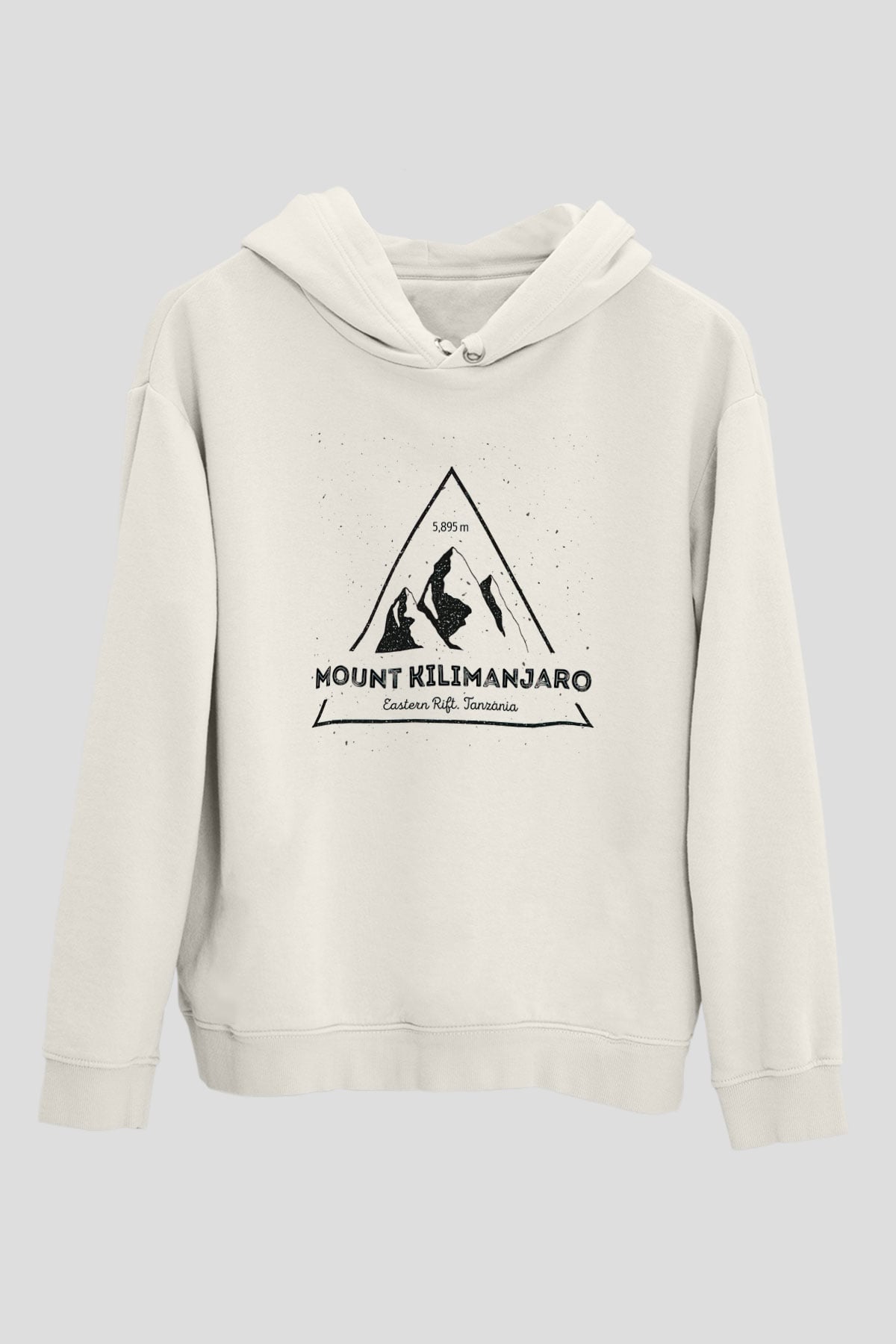Kilimanjaro Beyaz Unisex Kapşonlu Sweatshirt