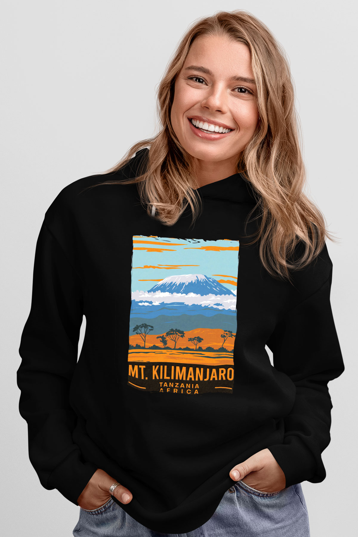 Kilimanjaro Siyah Unisex Hoodie