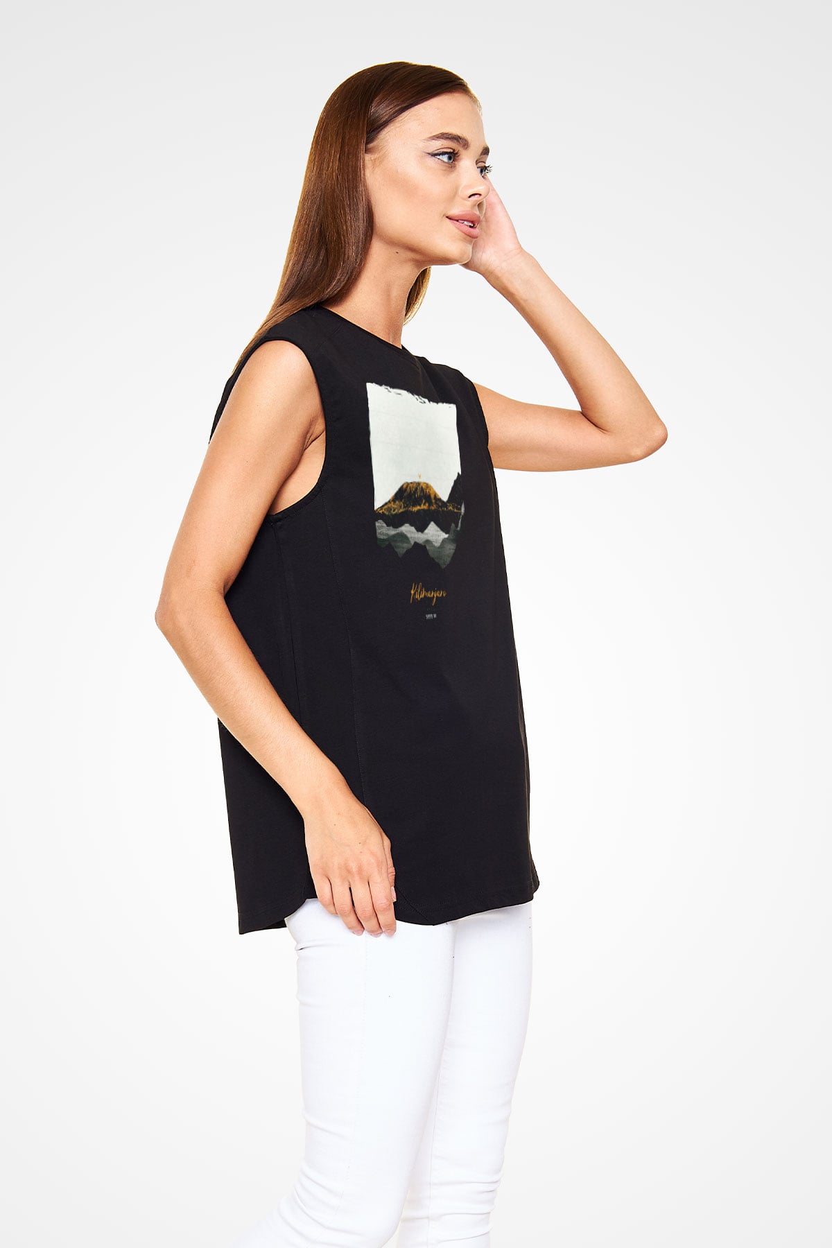 Kilimanjaro Siyah Unisex Kolsuz Tişört