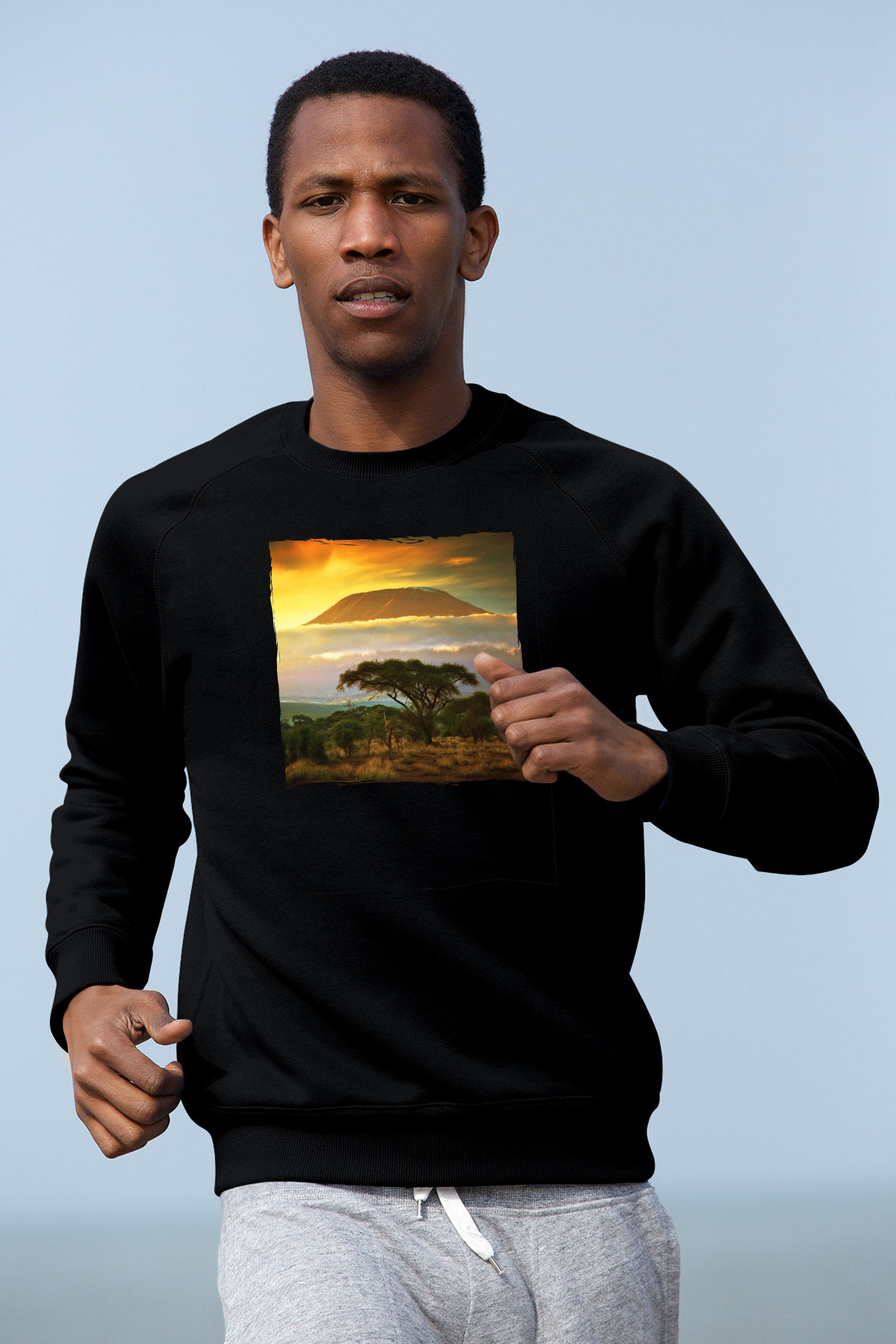 Kilimanjaro Siyah Unisex Sweatshirt