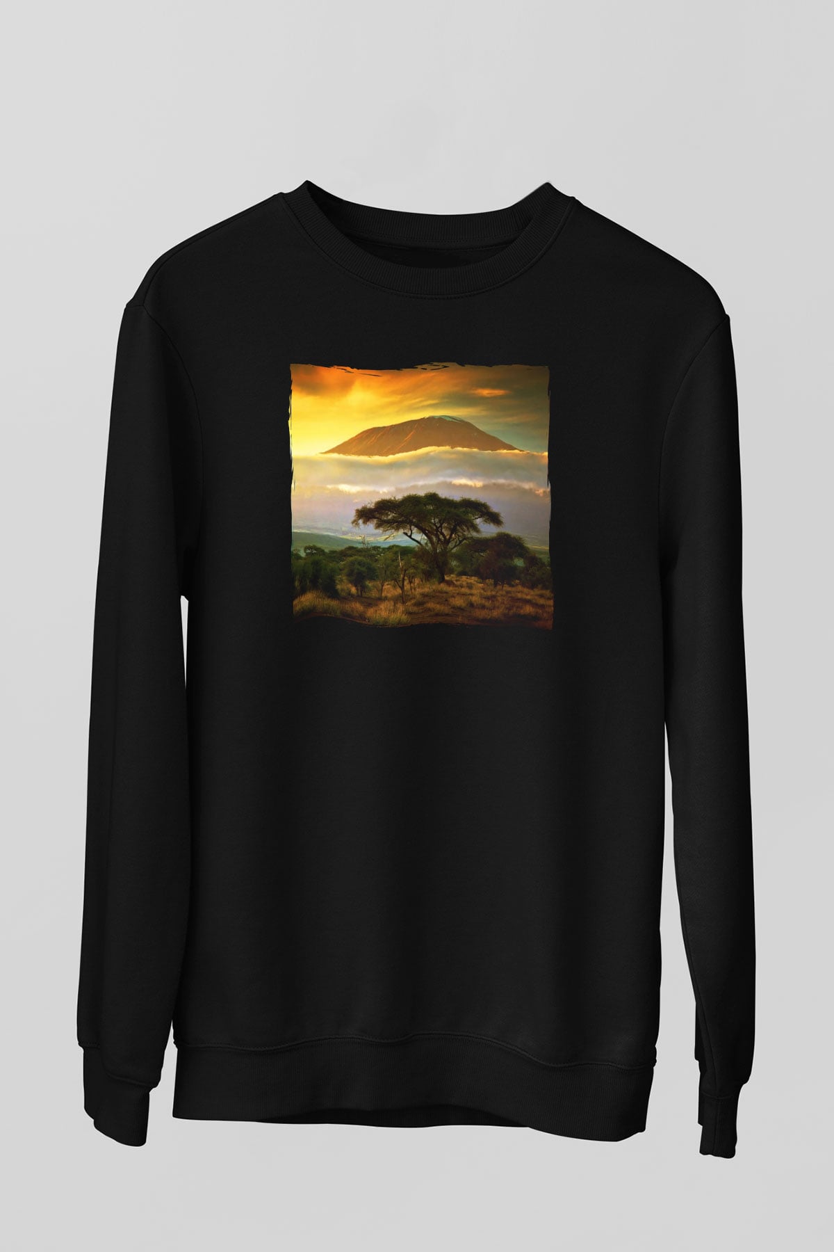 Kilimanjaro Siyah Unisex Sweatshirt