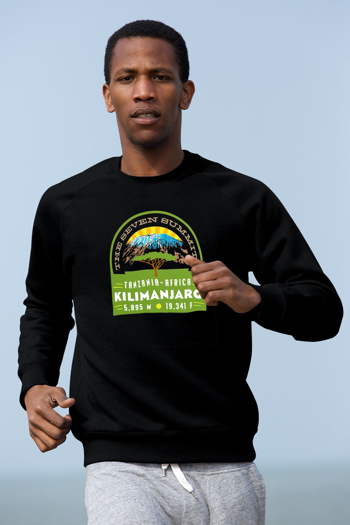 Kilimanjaro Siyah Unisex Sweatshirt