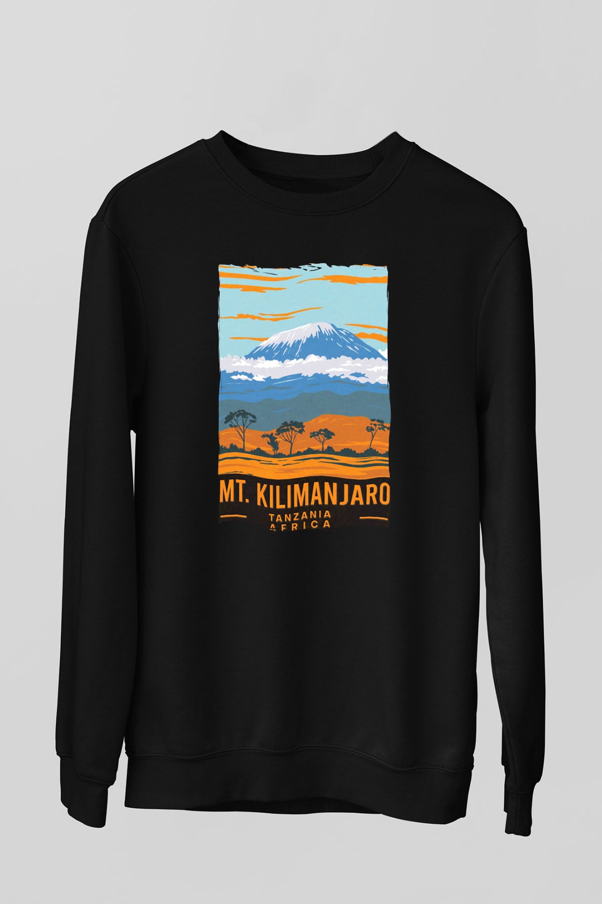 Kilimanjaro Siyah Unisex Sweatshirt