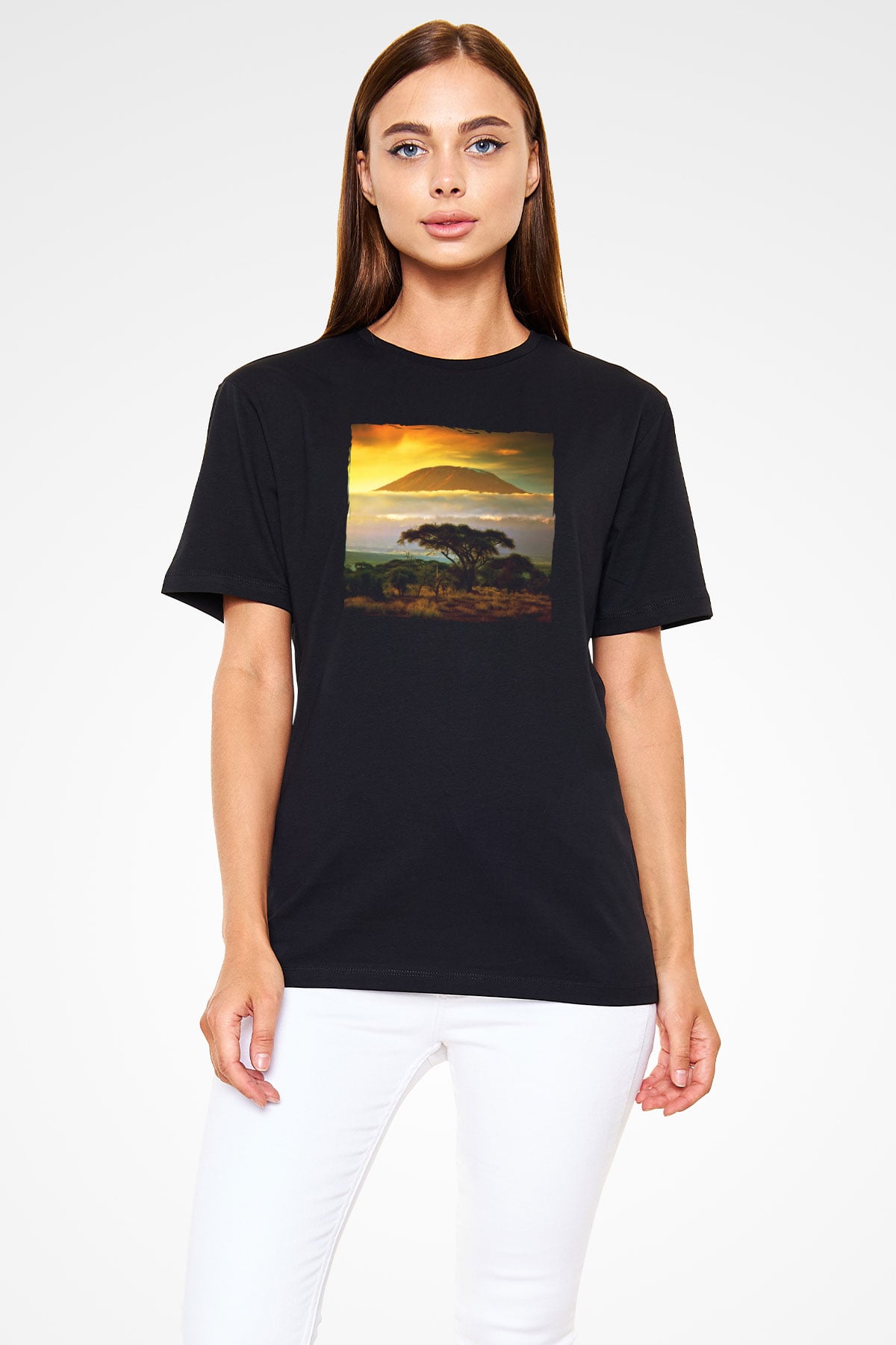 Kilimanjaro Siyah Unisex Tişört T-Shirt - TişörtFabrikası