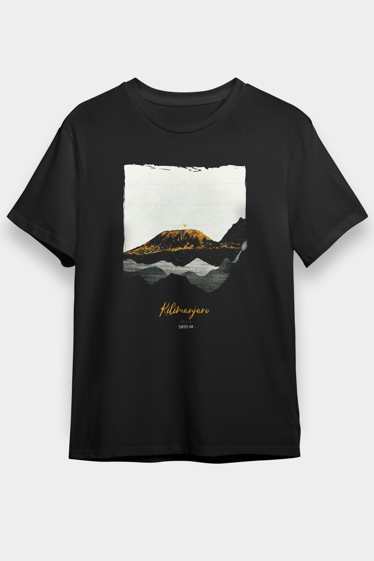 Kilimanjaro Siyah Unisex Tişört T-Shirt - TişörtFabrikası