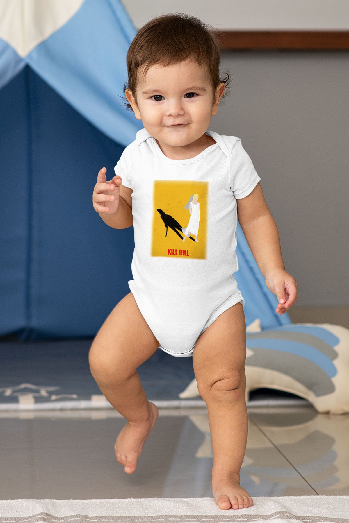 Kill Bill Baskılı Beyaz Unisex Bebek Body - Zıbın