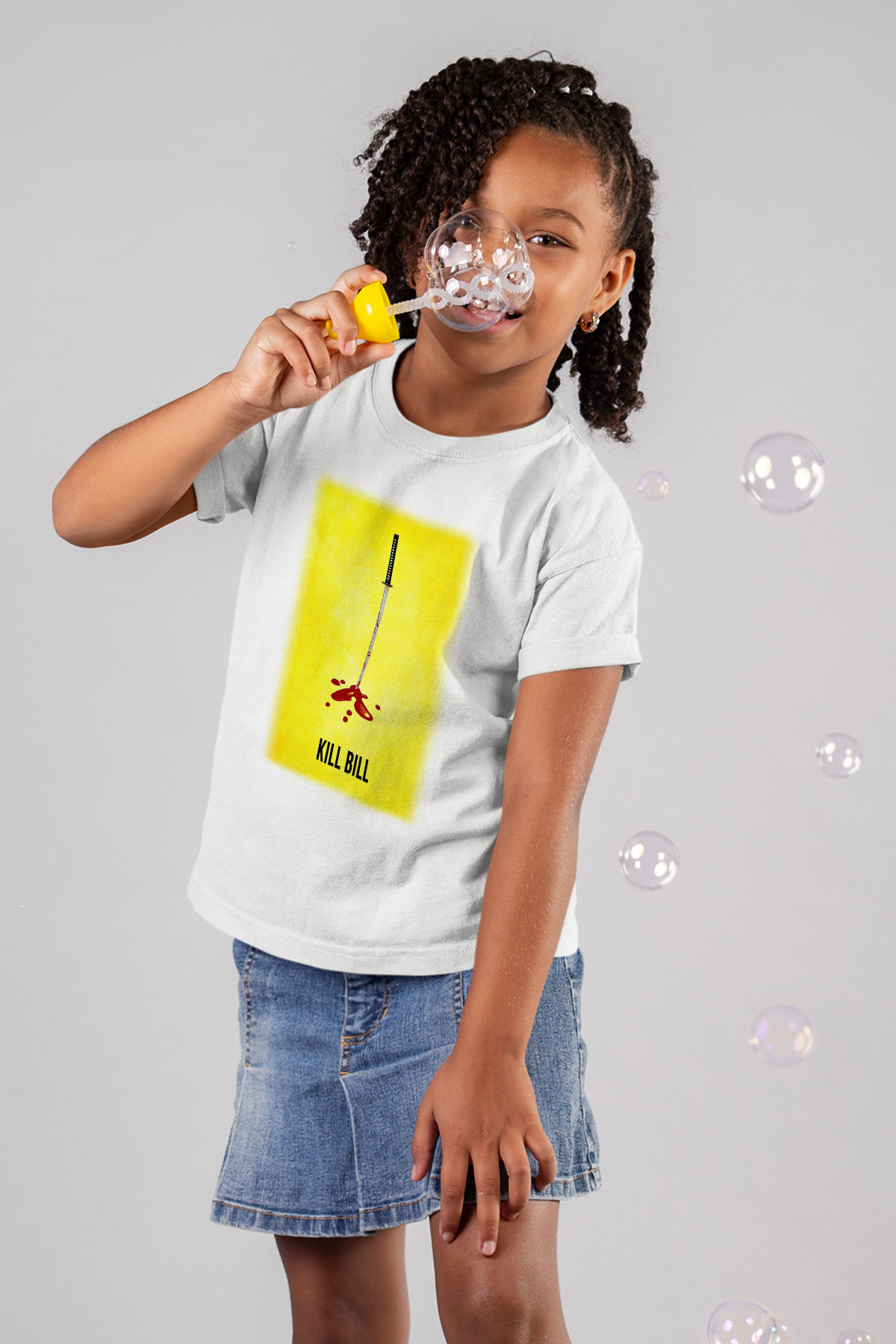 Kill Bill Baskılı Beyaz Unisex Çocuk Tişört
