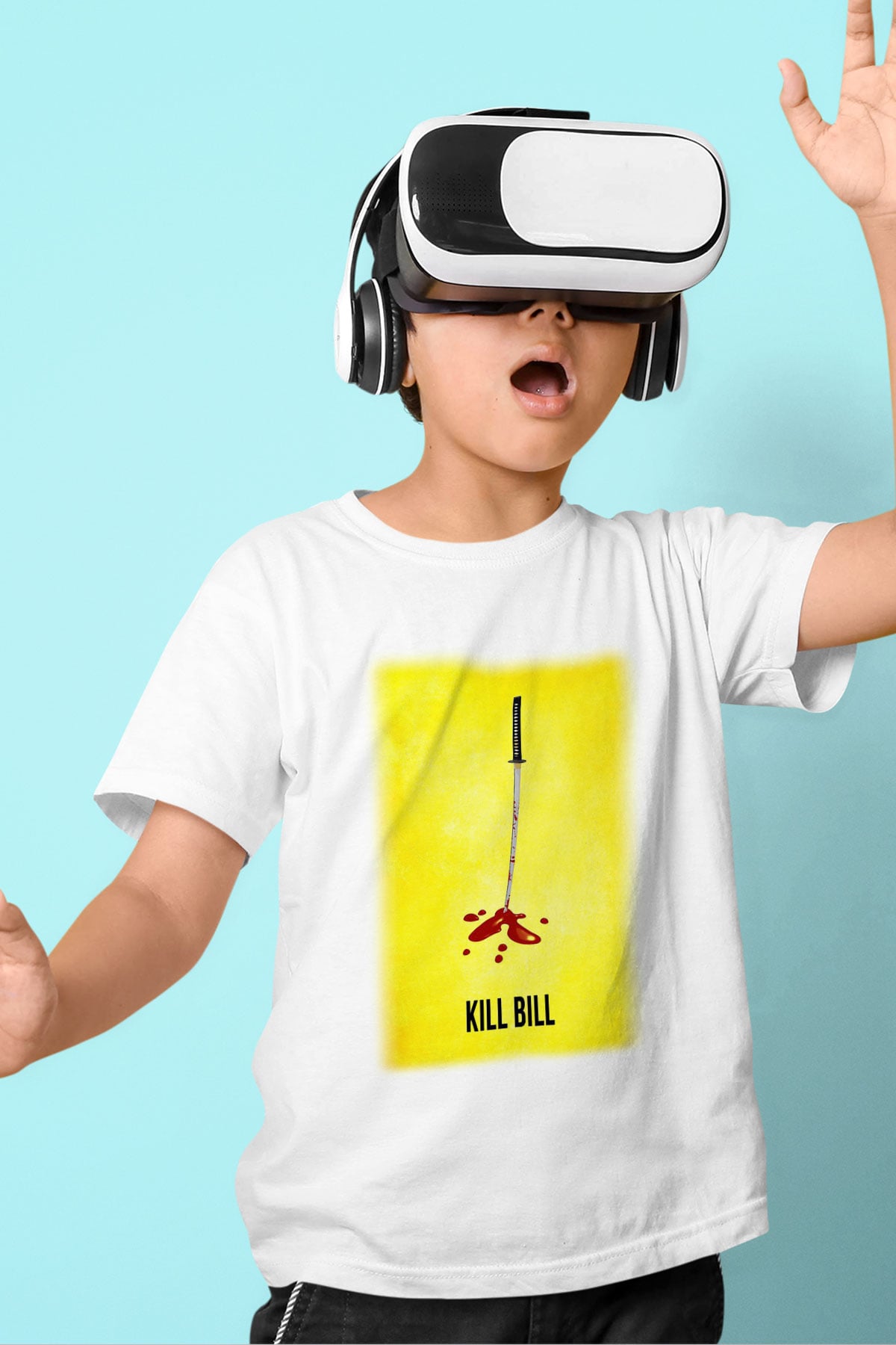 Kill Bill Baskılı Beyaz Unisex Çocuk Tişört