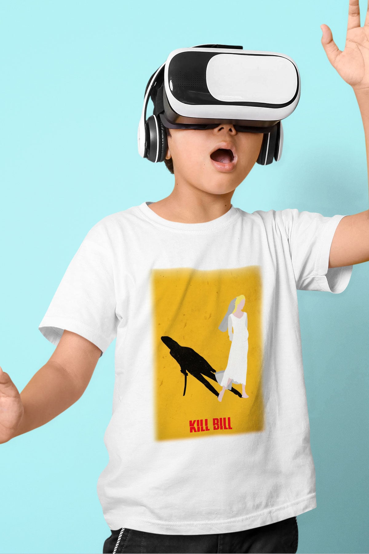 Kill Bill Baskılı Beyaz Unisex Çocuk Tişört