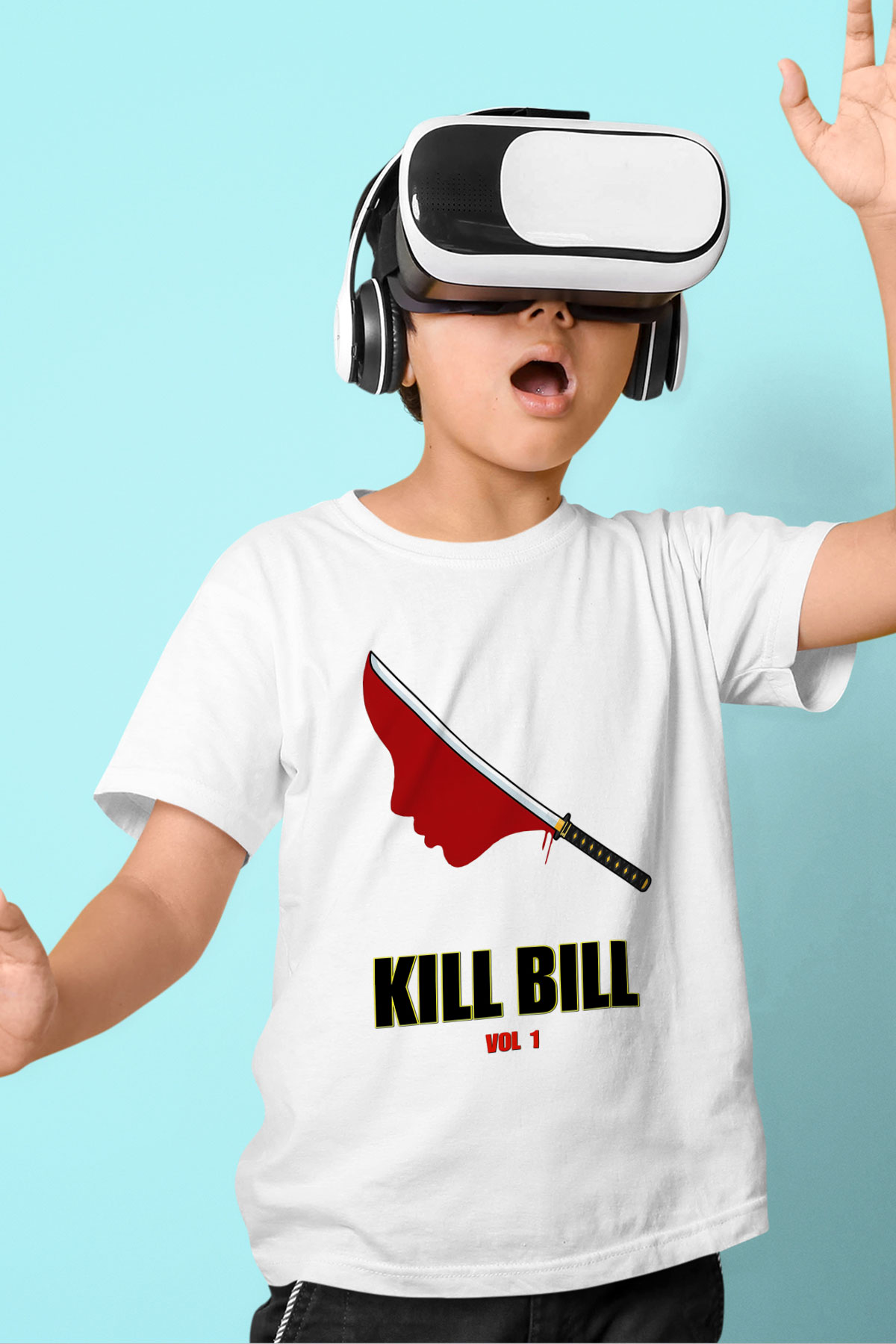 Kill Bill Baskılı Beyaz Unisex Çocuk Tişört