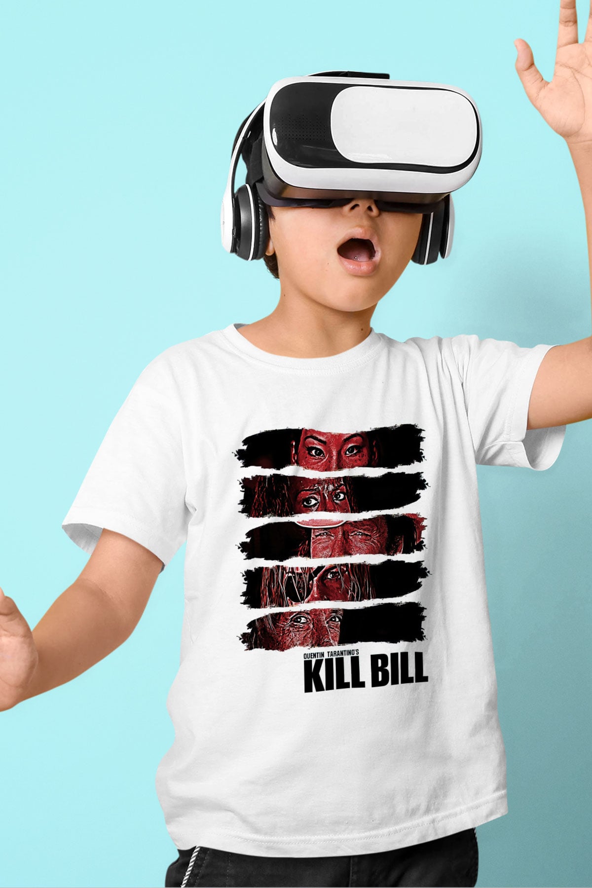 Kill Bill Baskılı Beyaz Unisex Çocuk Tişört
