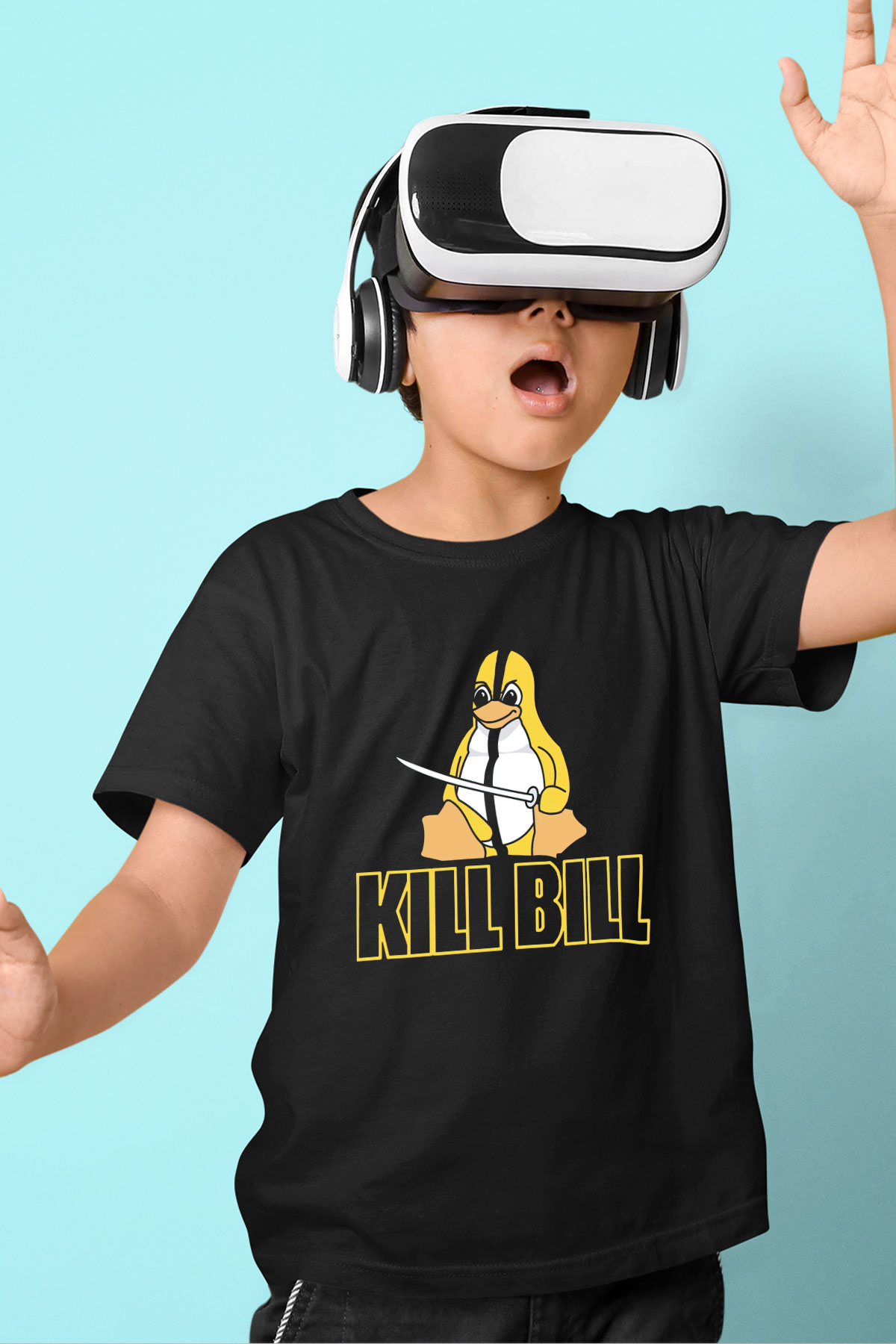Kill Bill Baskılı Siyah Unisex Çocuk Tişört
