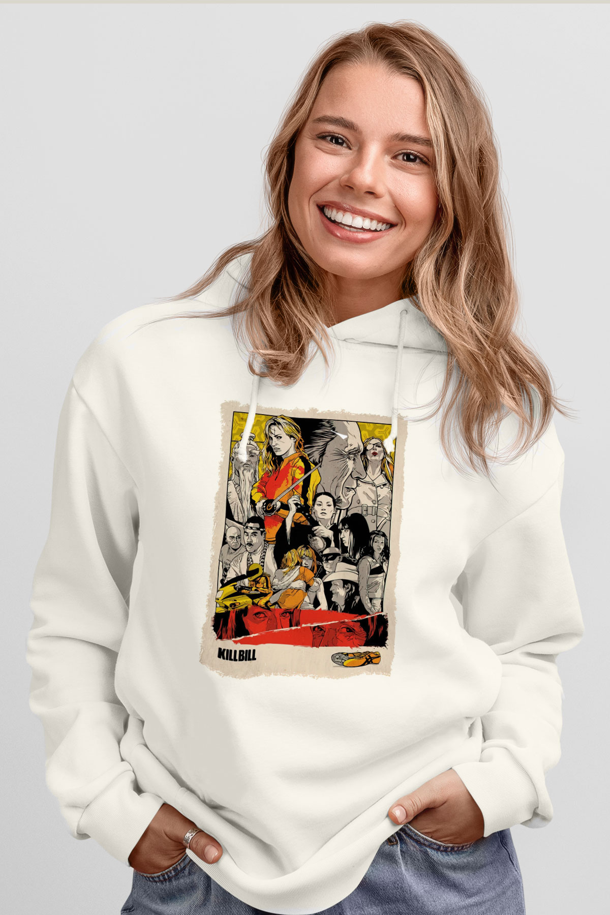 Kill Bill Beyaz Unisex Hoodie