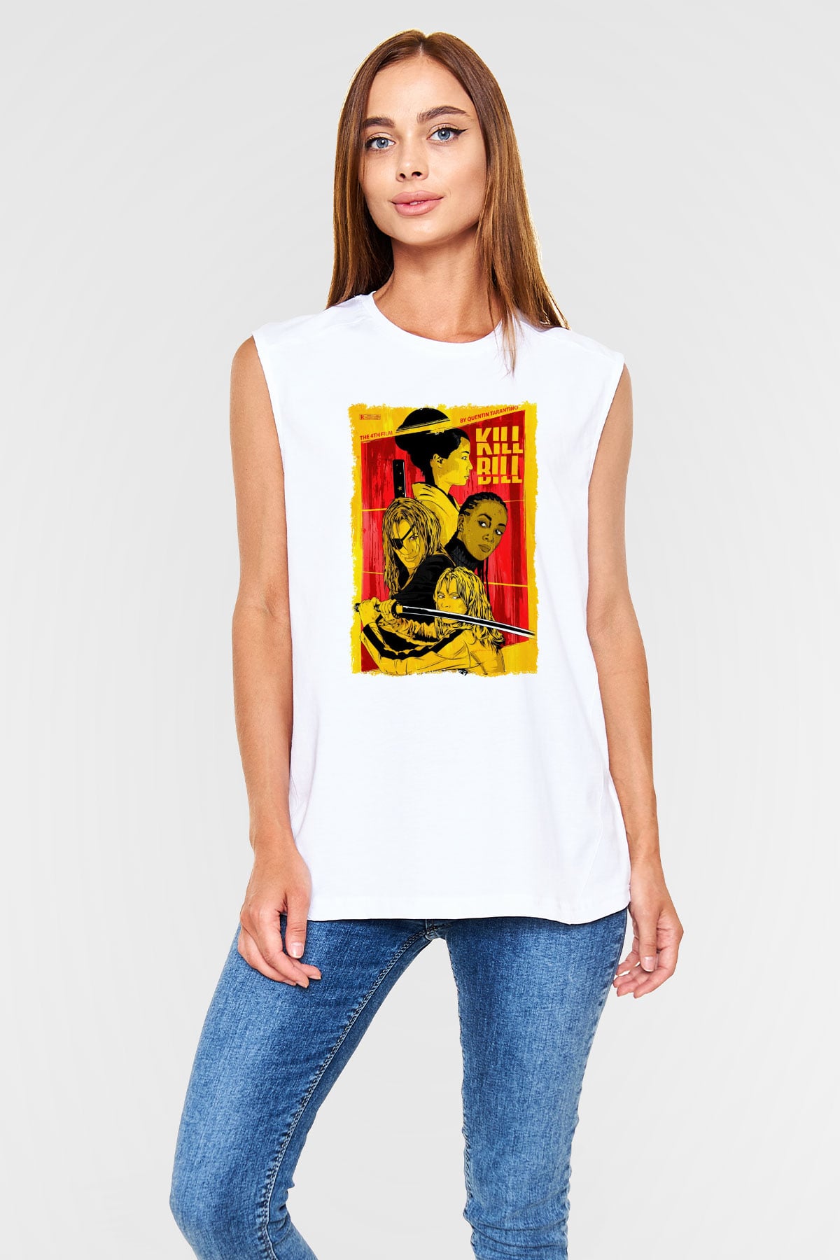 Kill Bill Beyaz Unisex Kolsuz Tişört