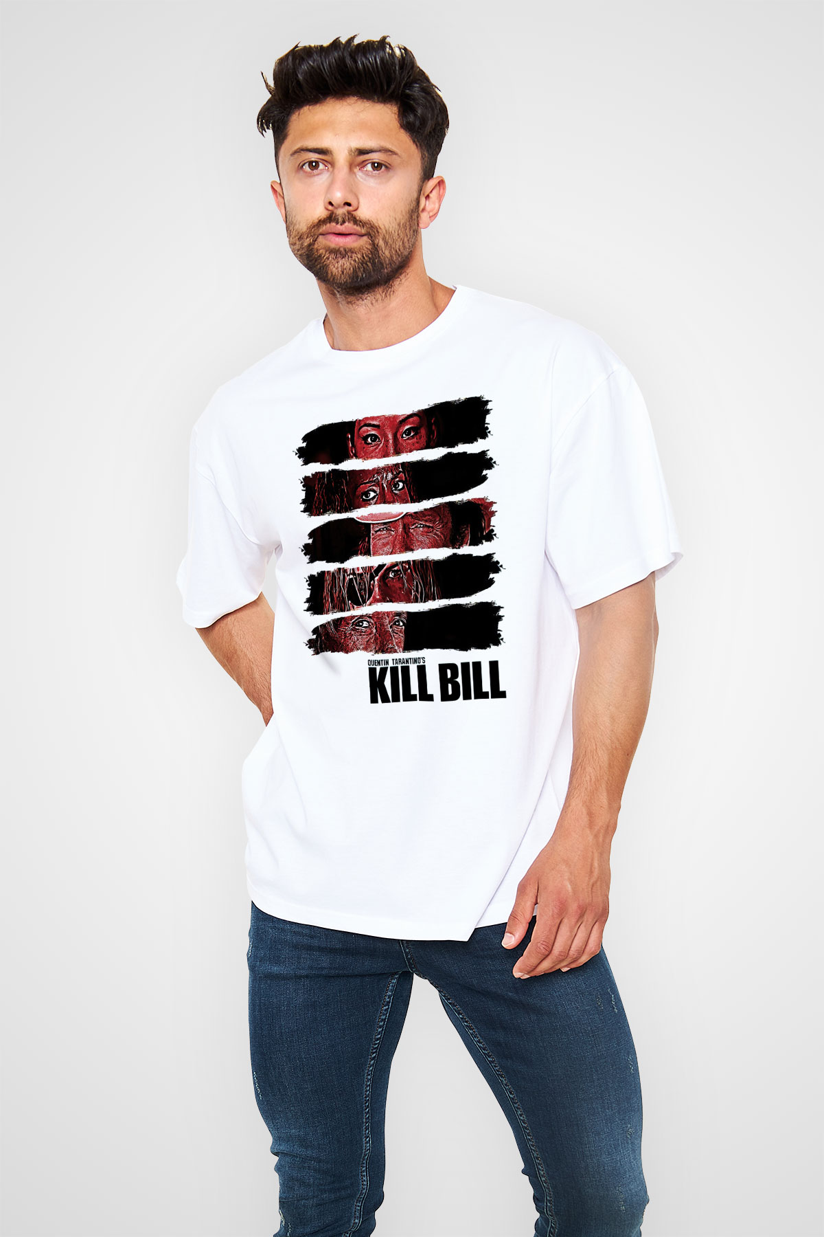 Kill Bill Beyaz Unisex Oversize Tişört T-Shirt