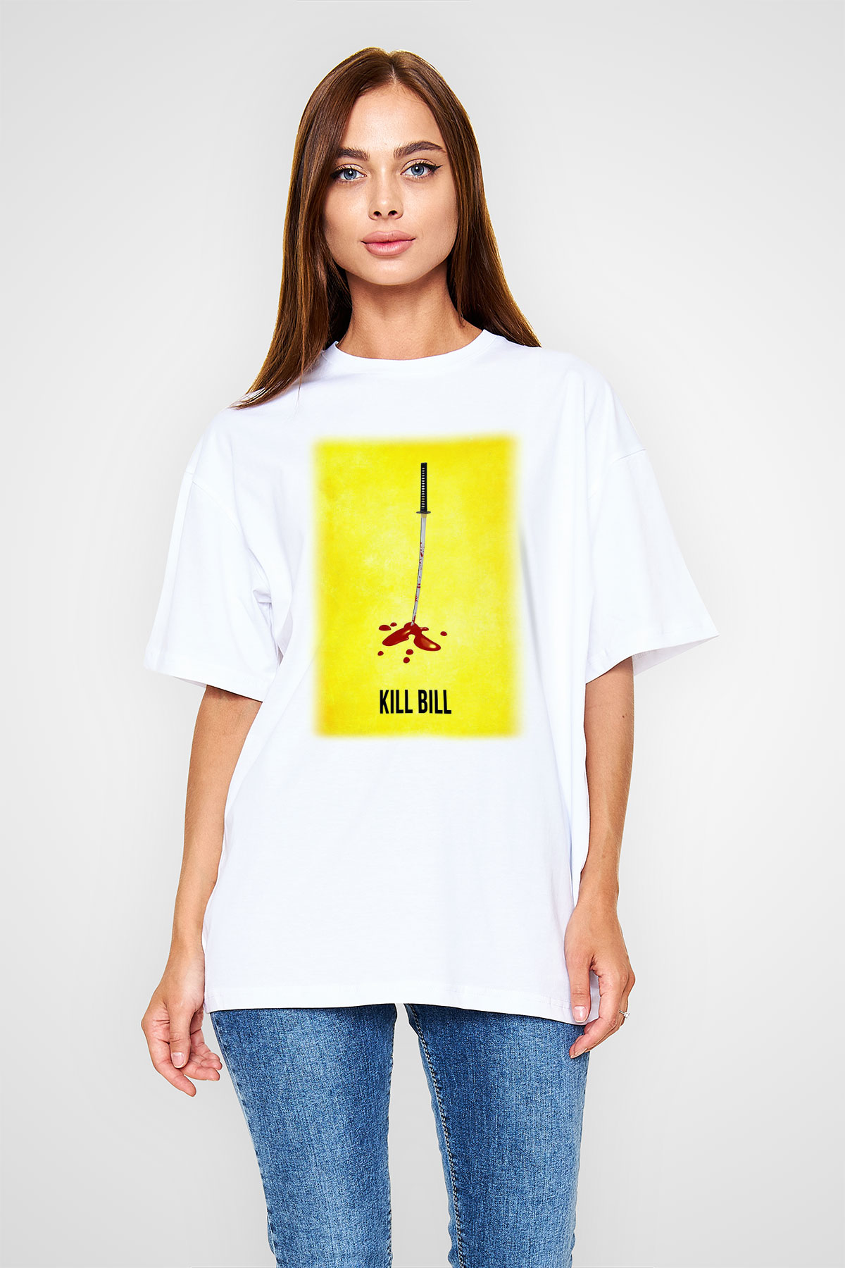 Kill Bill Beyaz Unisex Oversize Tişört T-Shirt