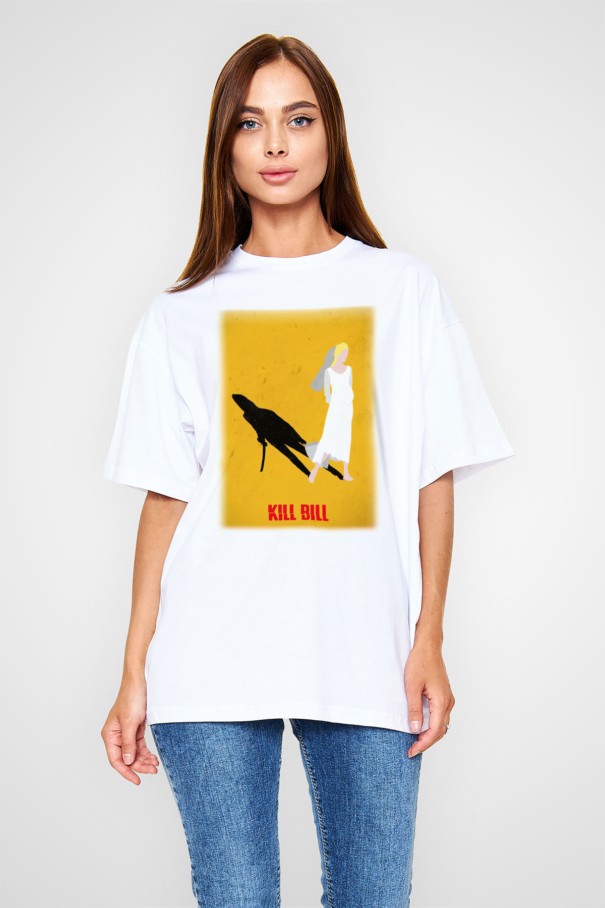 Kill Bill Beyaz Unisex Oversize Tişört T-Shirt