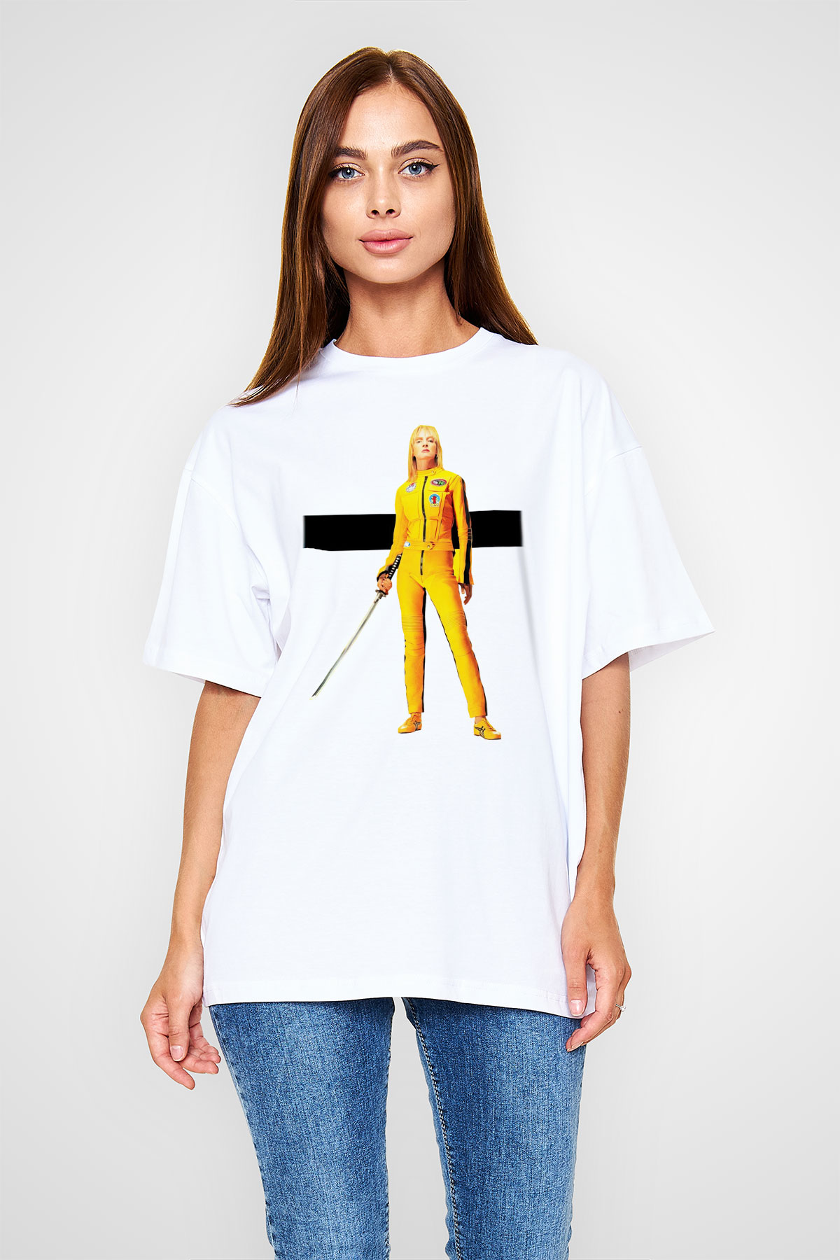 Kill Bill Beyaz Unisex Oversize Tişört T-Shirt