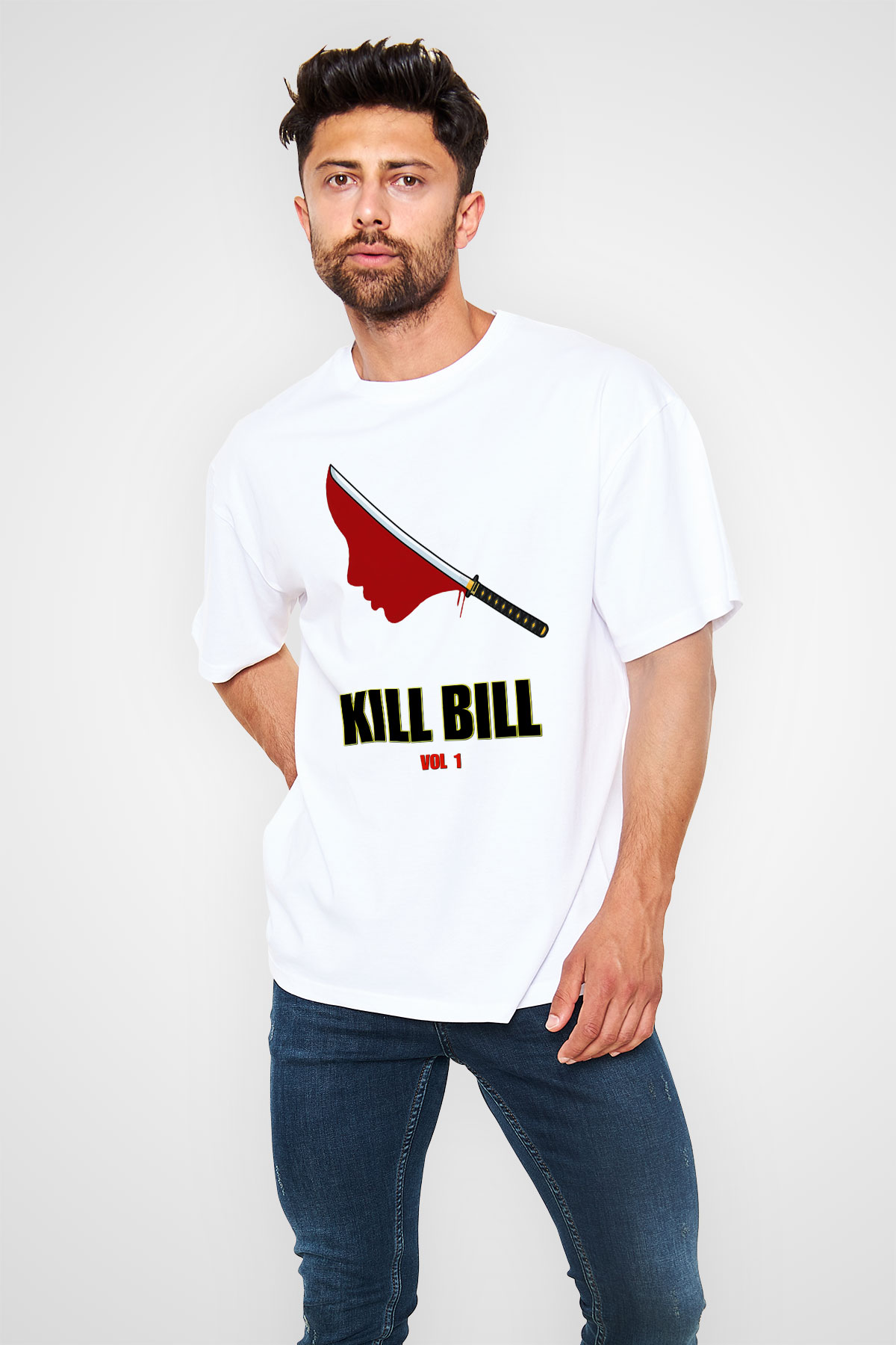 Kill Bill Beyaz Unisex Oversize Tişört T-Shirt