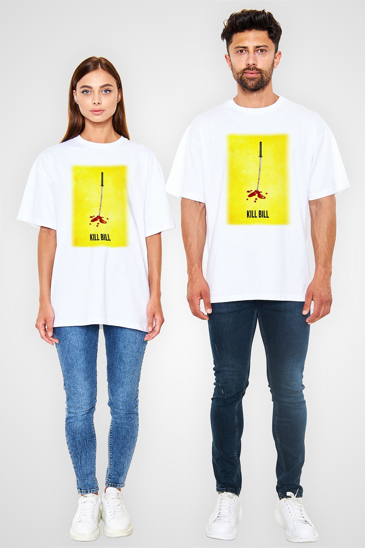 Kill Bill Beyaz Unisex Oversize Tişört T-Shirt
