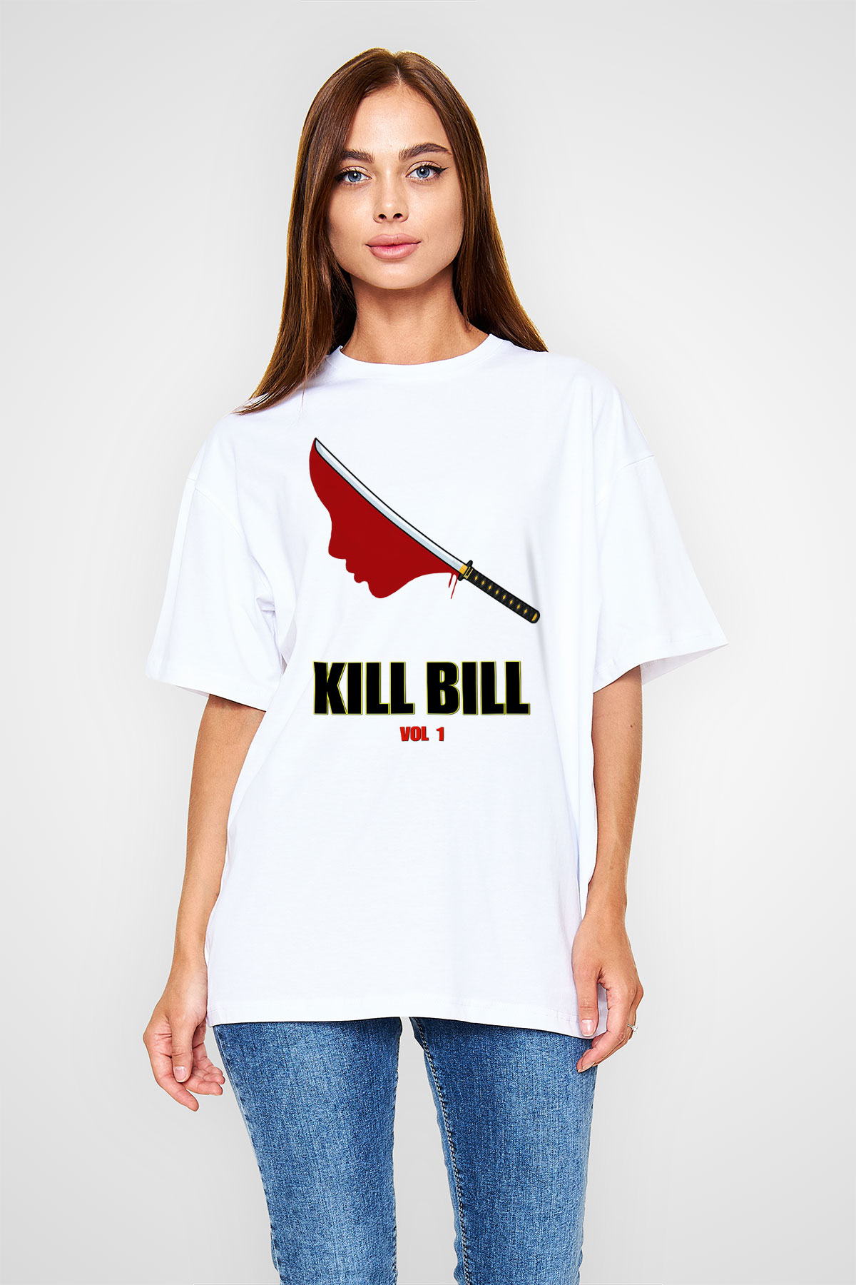 Kill Bill Beyaz Unisex Oversize Tişört T-Shirt