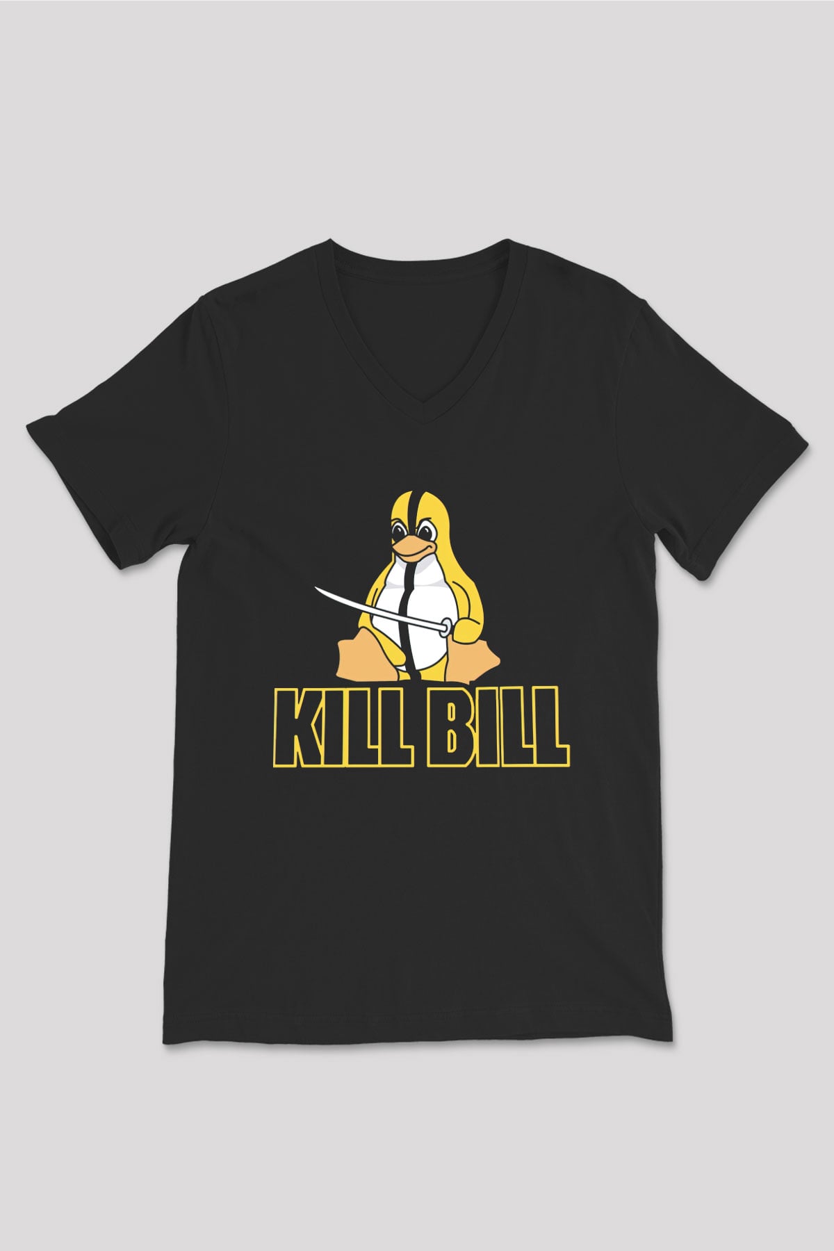 Kill Bill Siyah Unisex V Yaka Tişört T-Shirt
