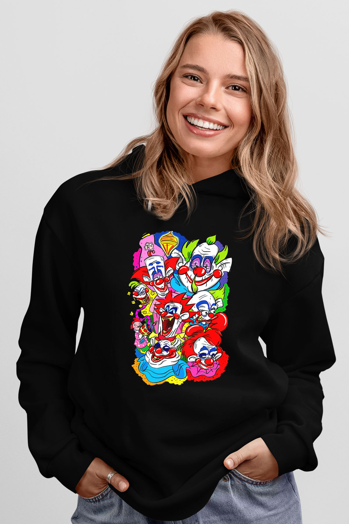 Killer Klowns from Outer Space Siyah Unisex Hoodie