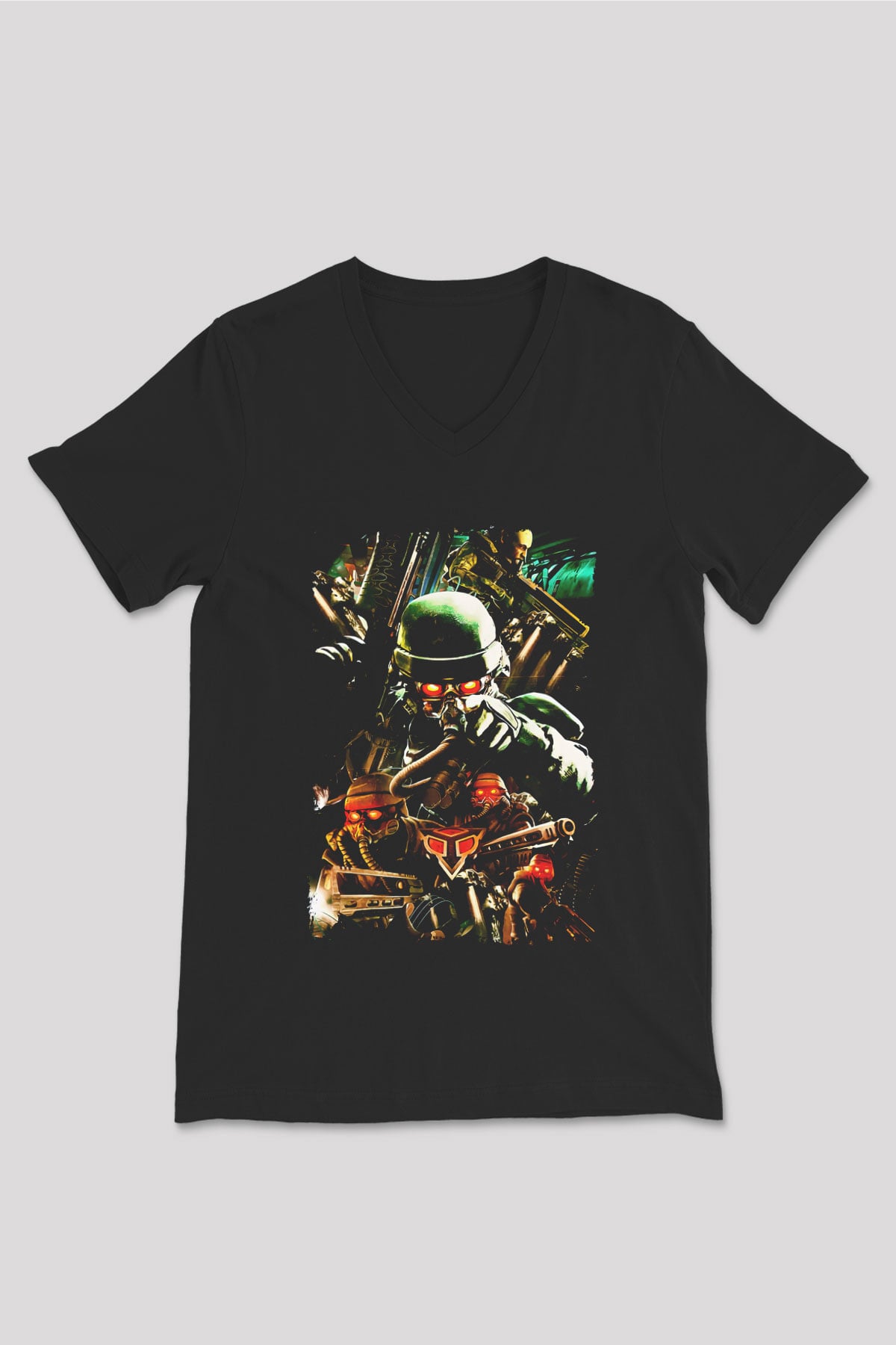 Killzone Siyah Unisex V Yaka Tişört