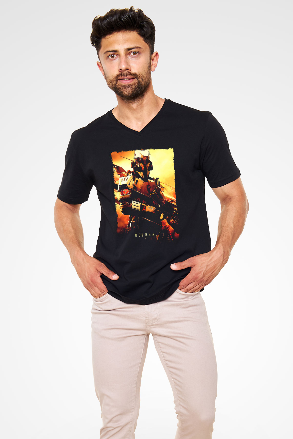 Killzone Siyah Unisex V Yaka Tişört