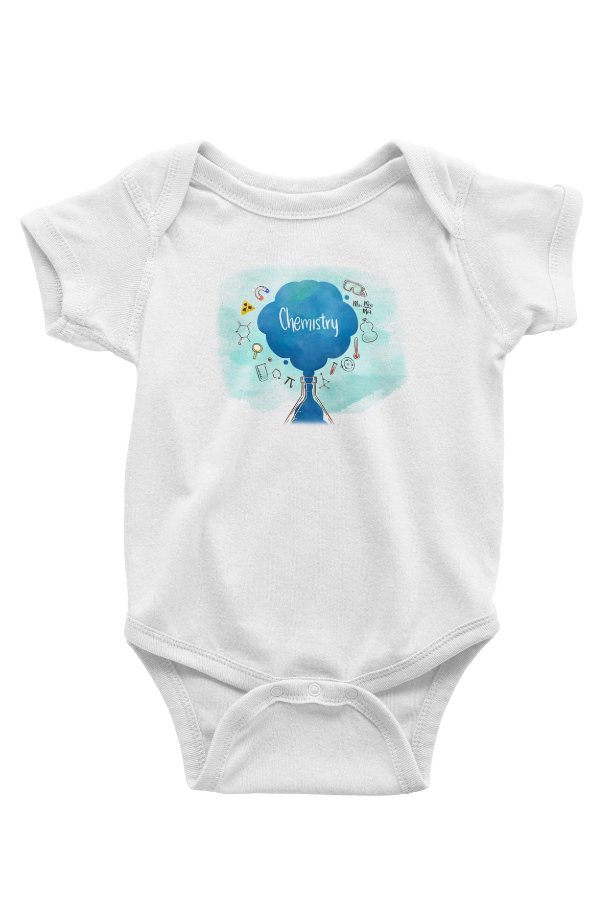 Kimya Formülleri Baskılı Unisex Beyaz Bebek Body - Zıbın