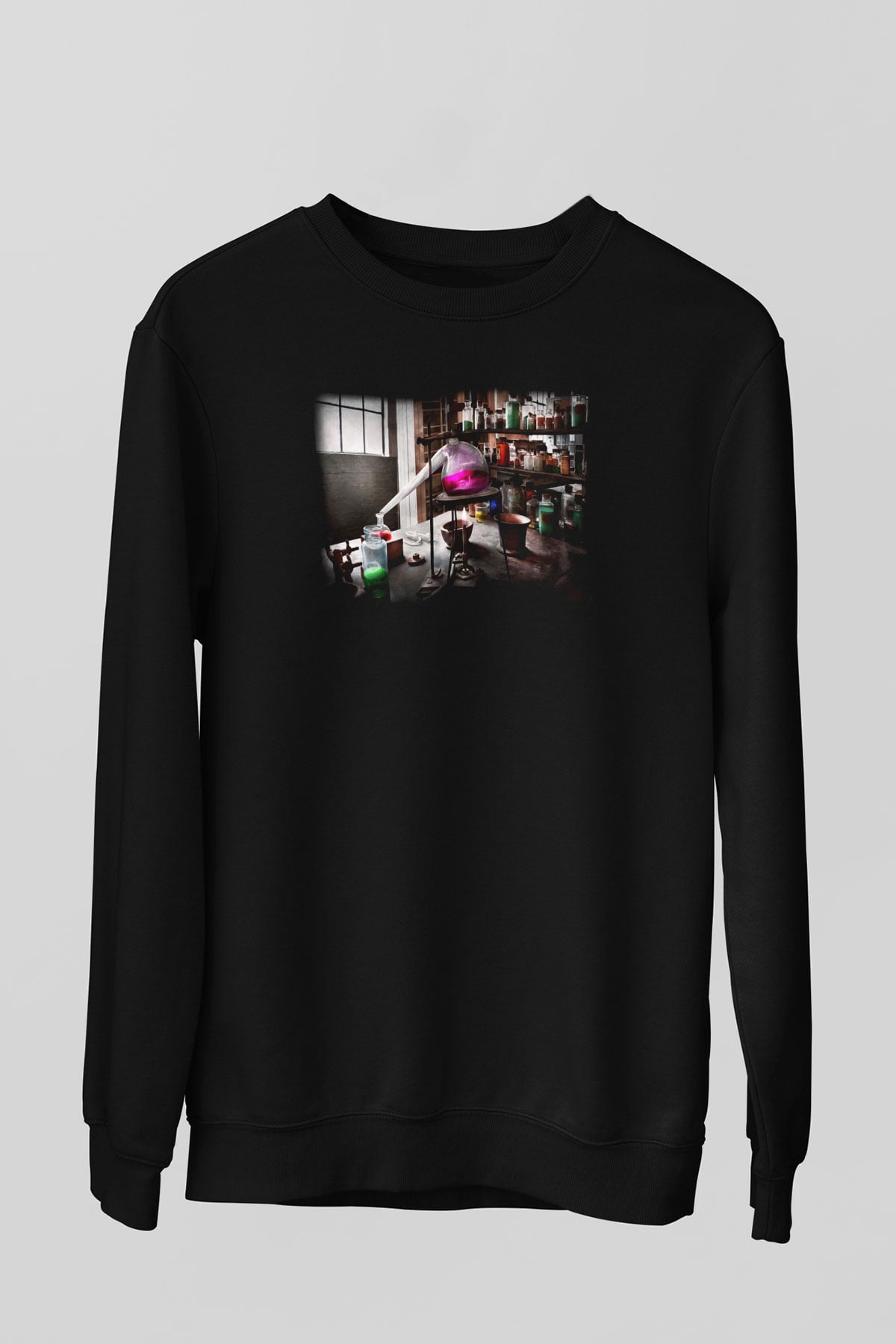 Kimyager Siyah Unisex Sweatshirt
