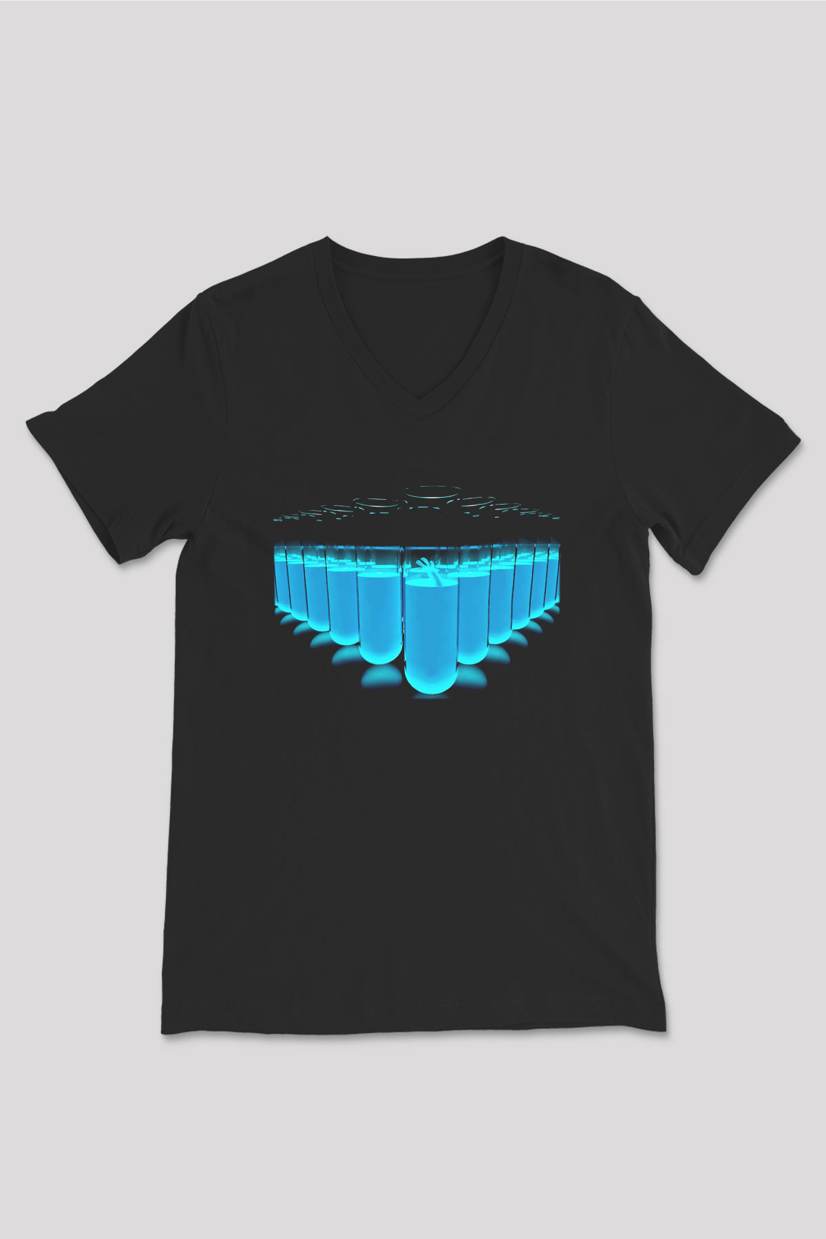 Kimyager Siyah Unisex V Yaka Tişört T-Shirt