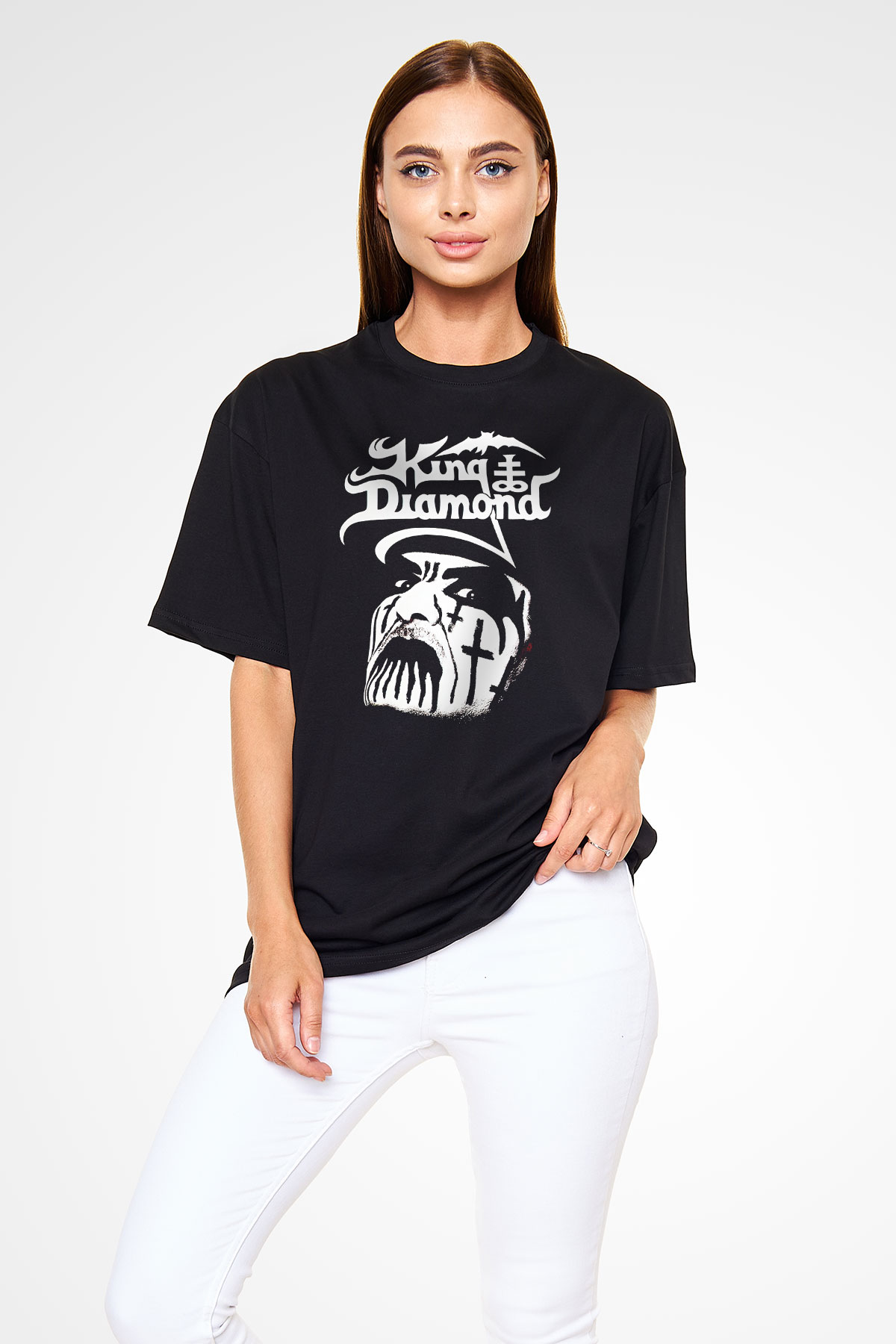 King Diamond Siyah Unisex Oversize Tişört T-Shirt