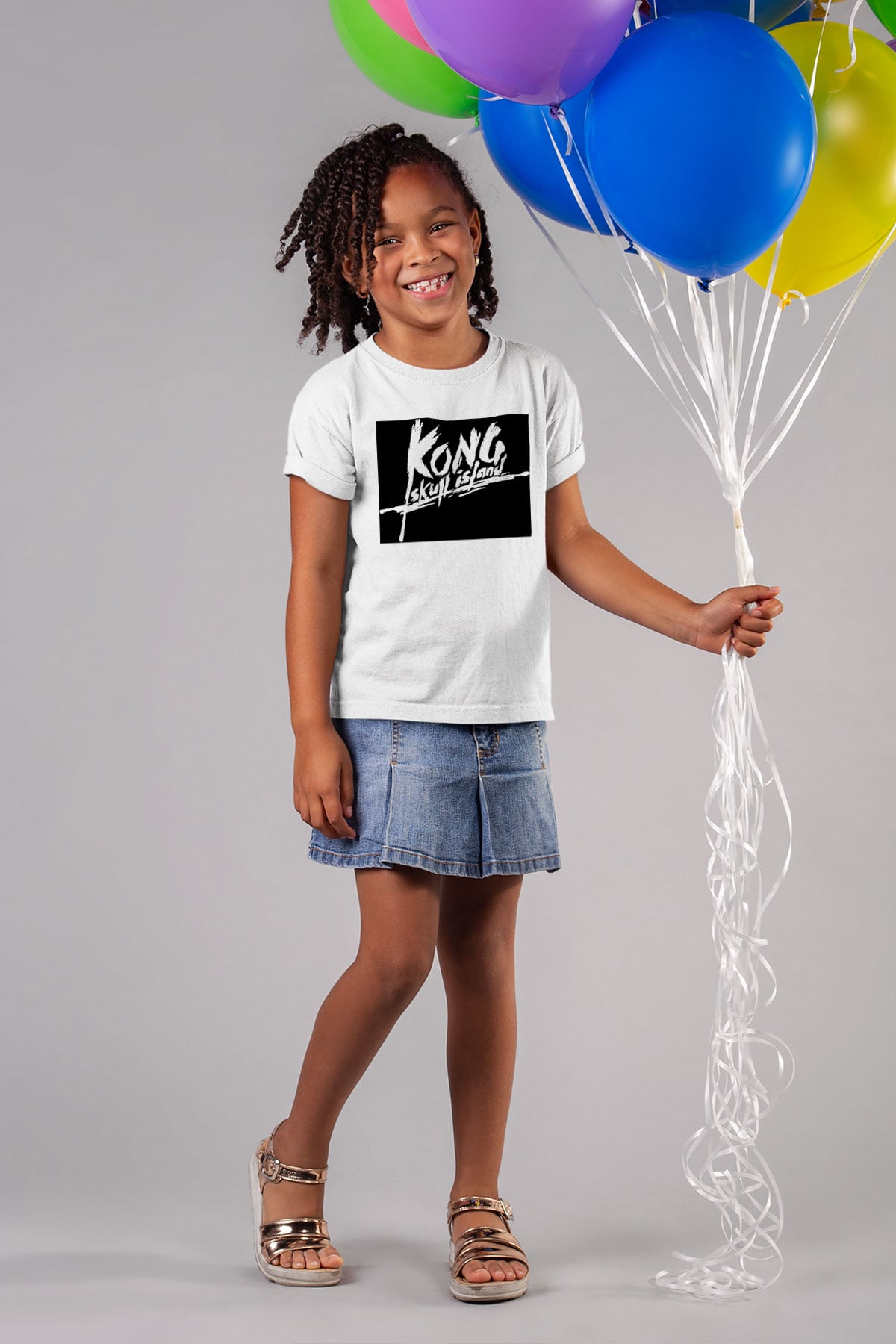 King Kong Baskılı Beyaz Unisex Çocuk Tişört