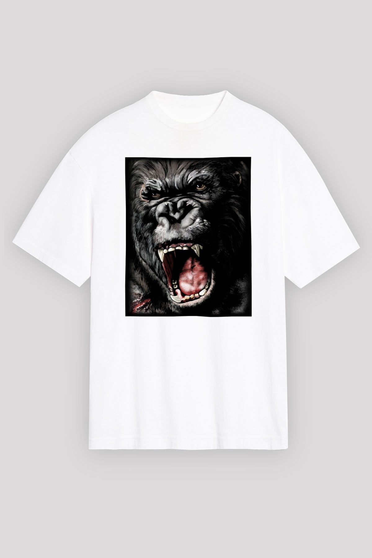 King Kong Beyaz Unisex Oversize Tişört T-Shirt