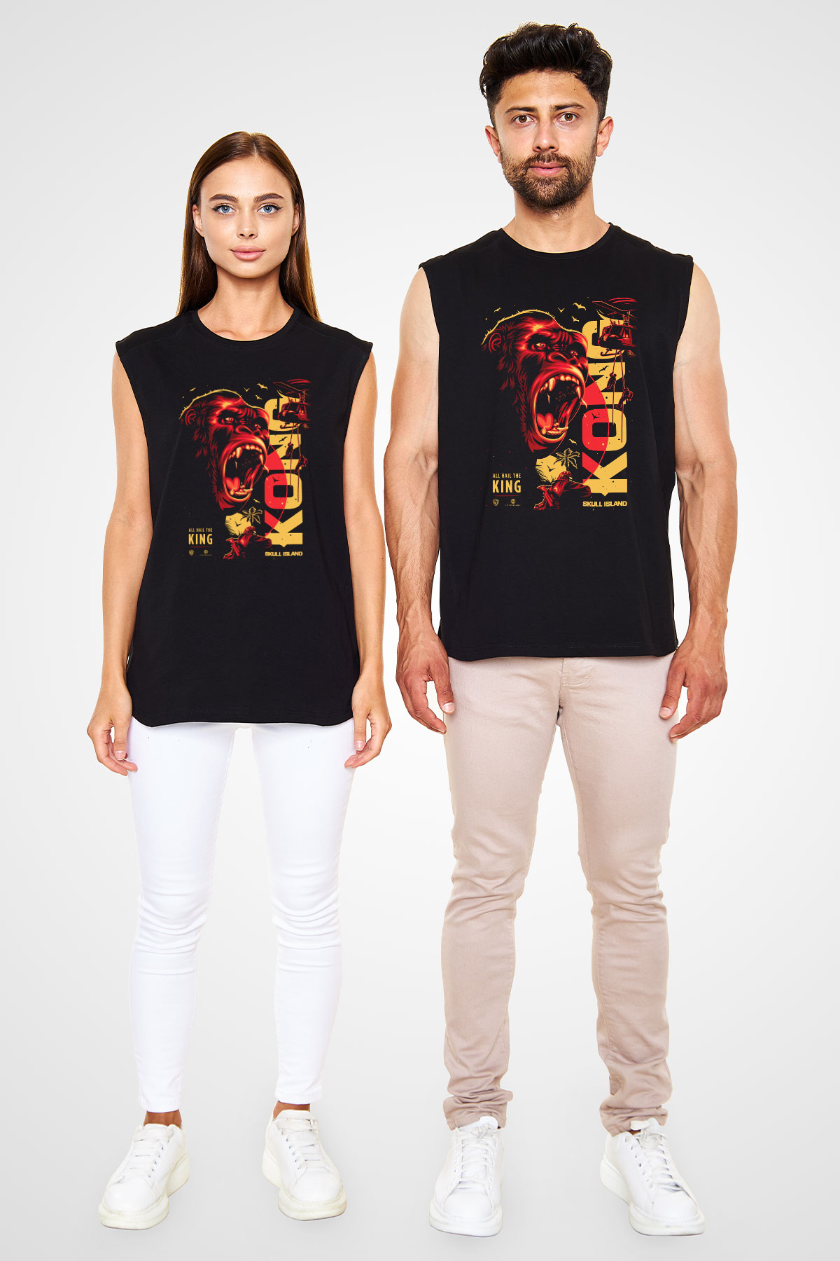 King Kong Siyah Unisex Kolsuz Tişört
