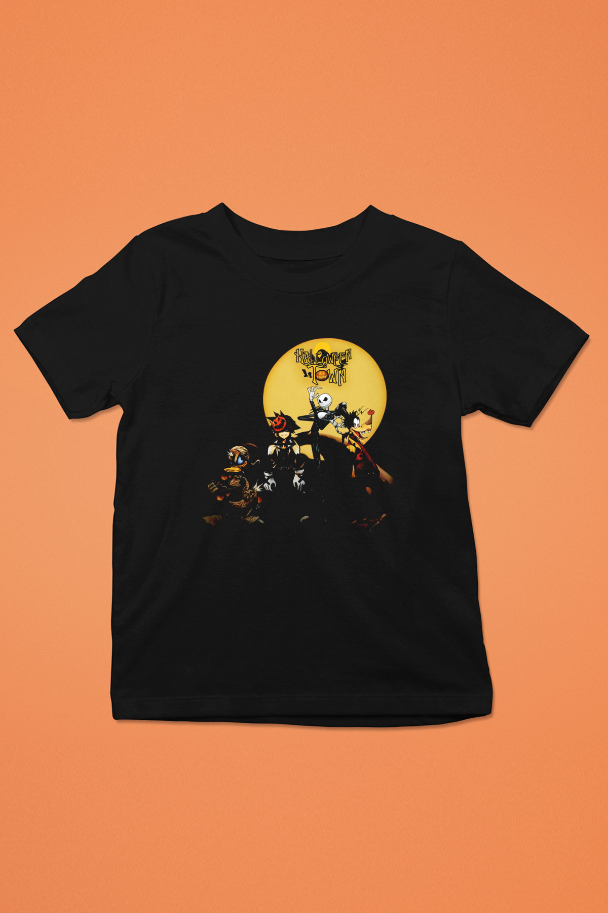 Kingdom Hearts Baskılı Siyah Unisex Çocuk Tişört