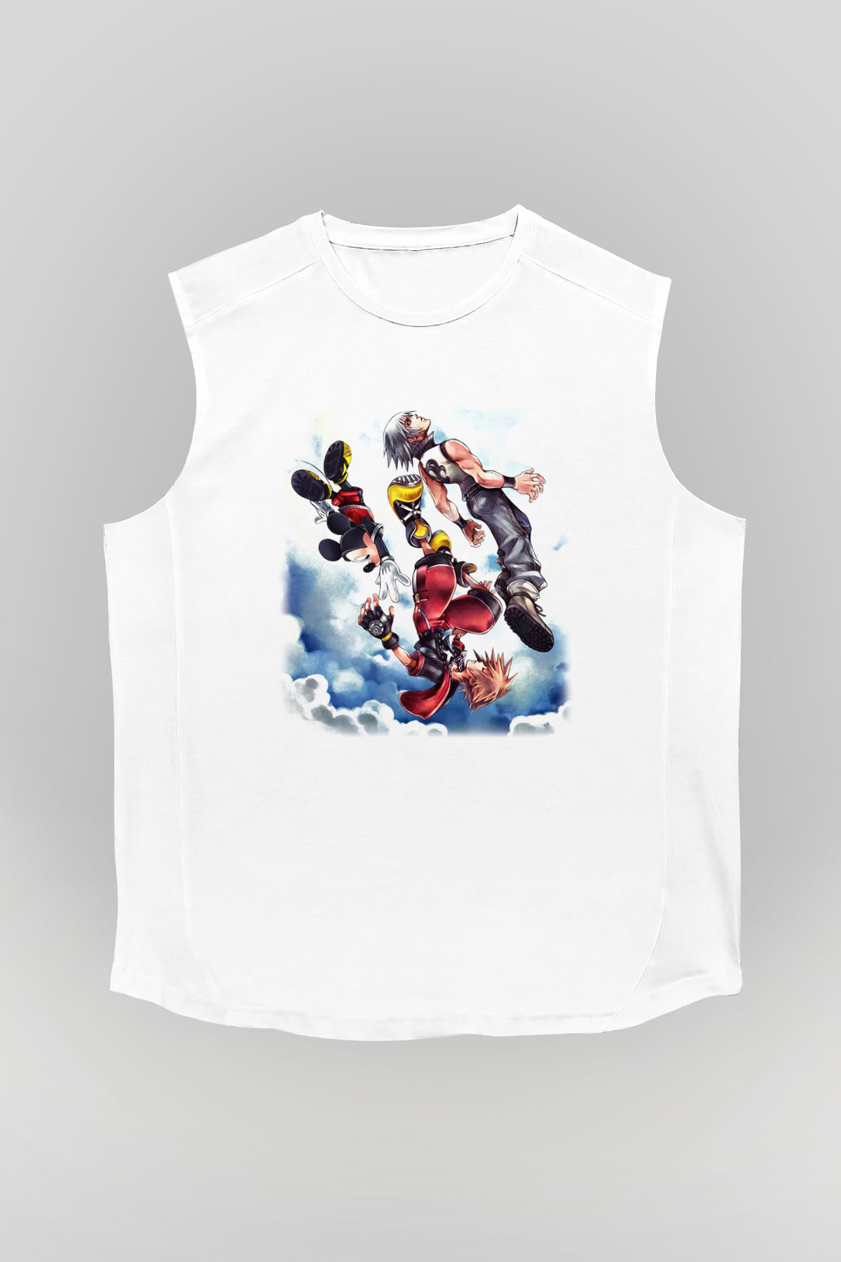 Kingdom Hearts Beyaz Unisex Kolsuz Tişört