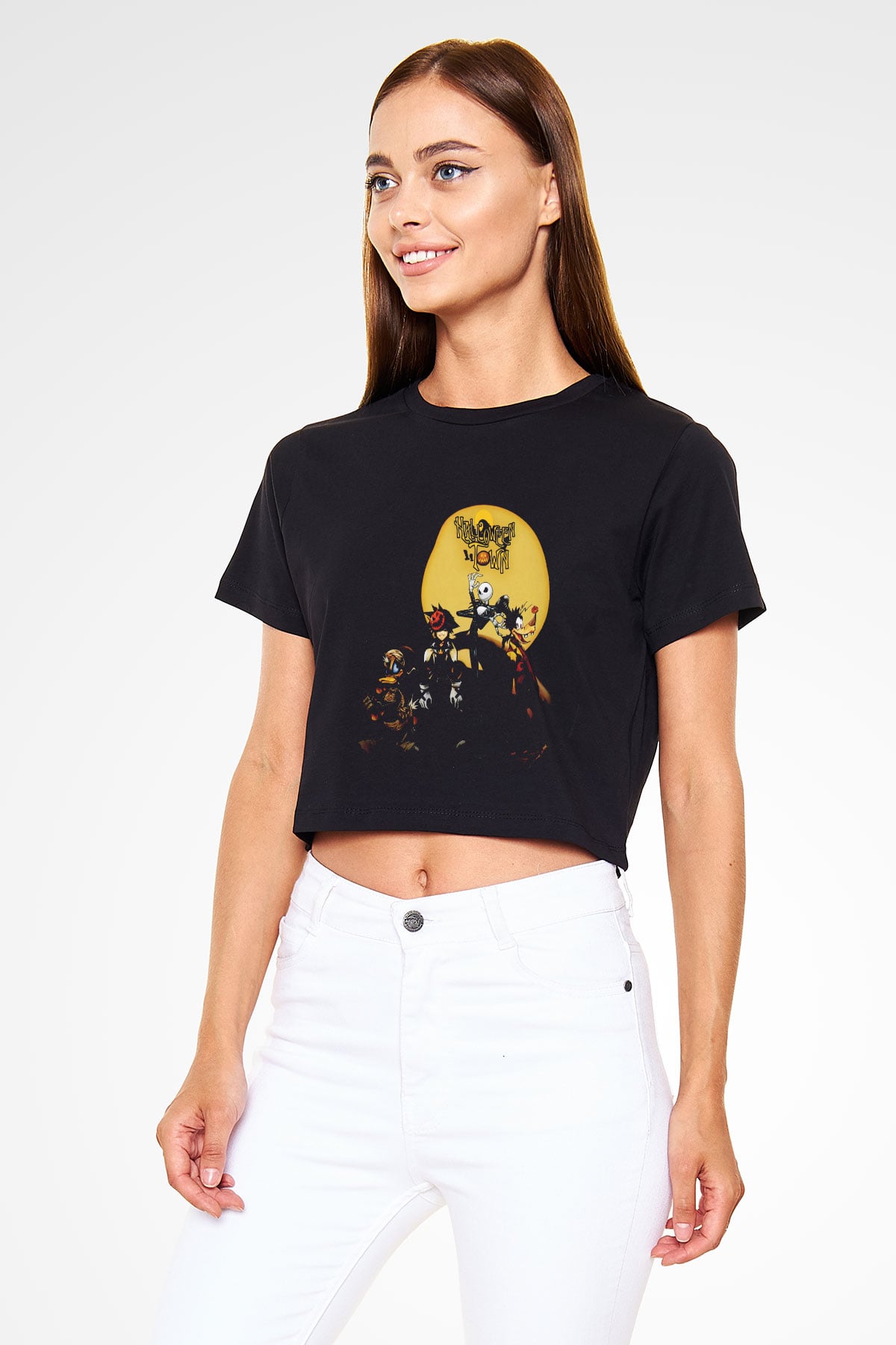 Kingdom Hearts Siyah Crop Top Tişört
