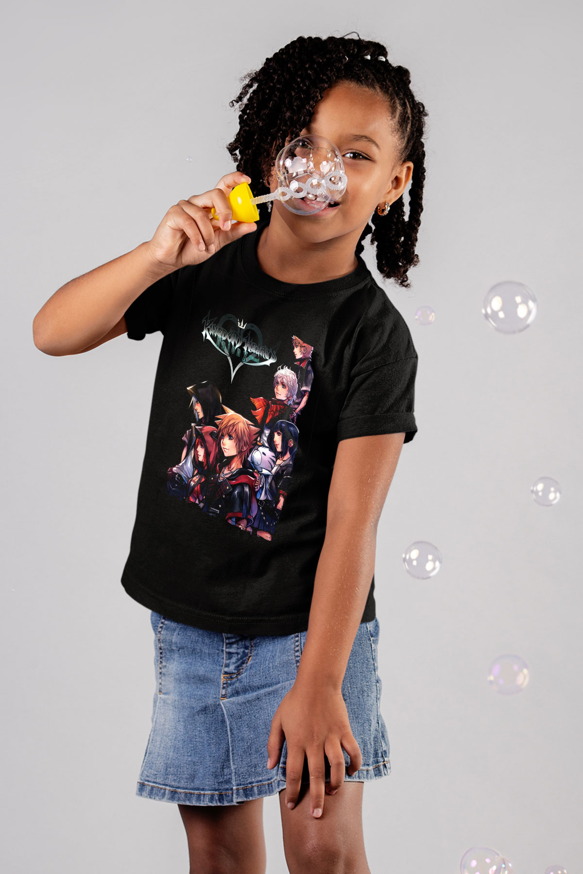 Kingdom Hearts Siyah Unisex Çocuk Tişört