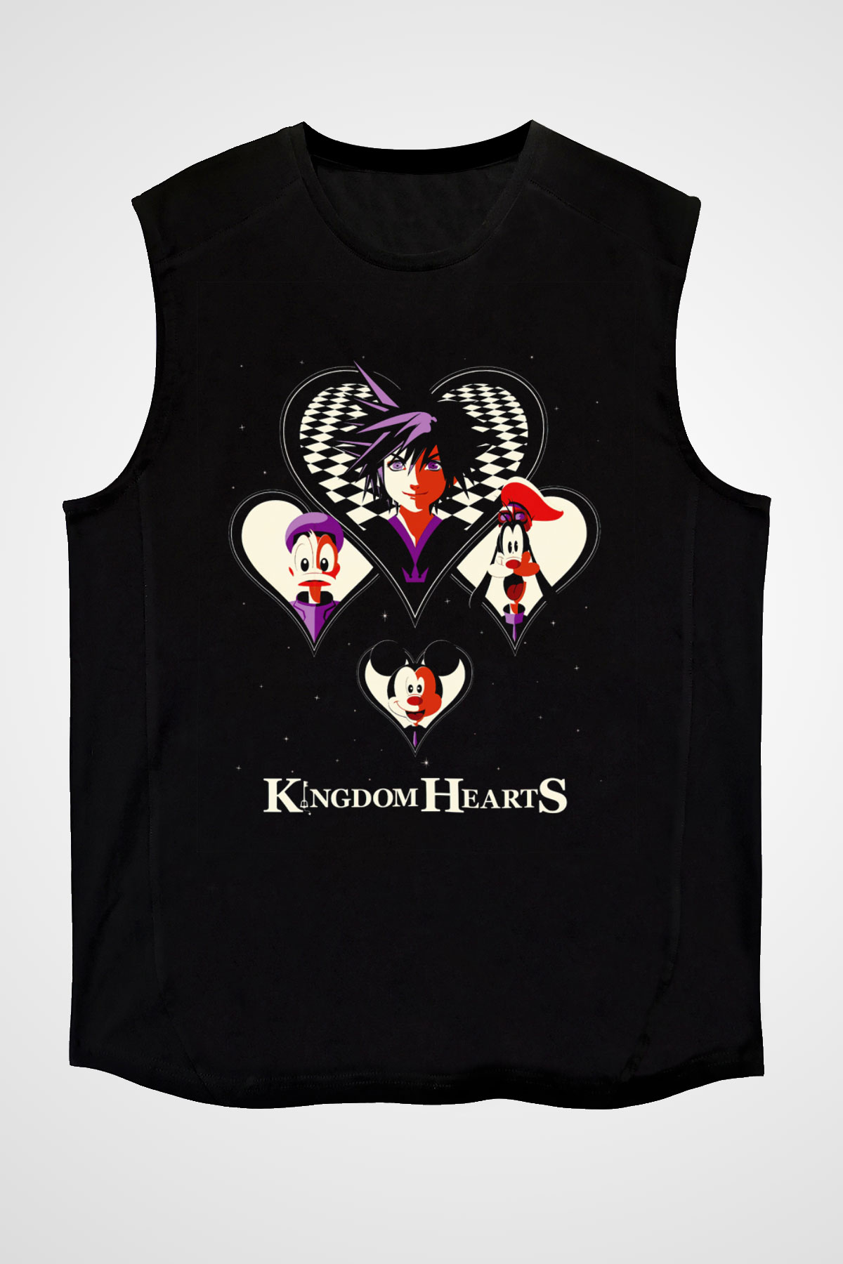Kingdom Hearts Siyah Unisex Kolsuz Tişört