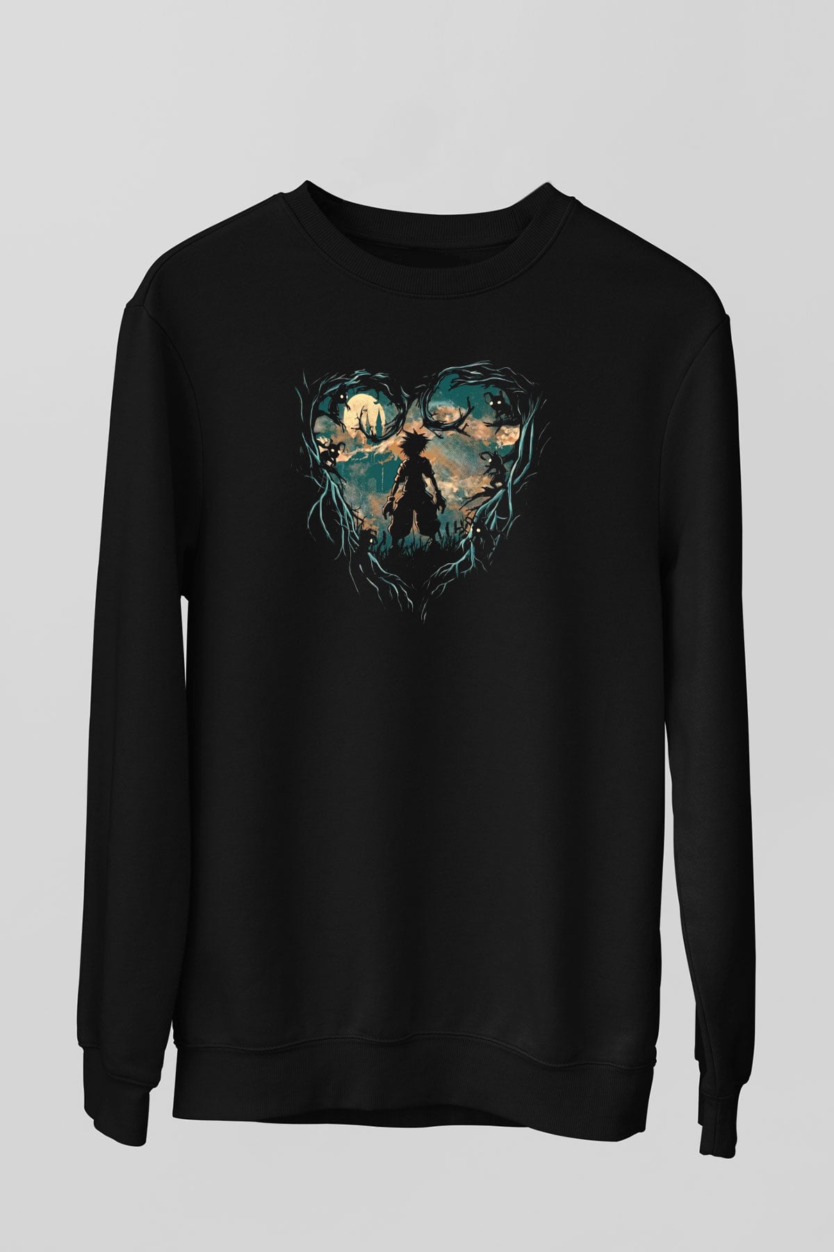 Kingdom Hearts Siyah Unisex Sweatshirt