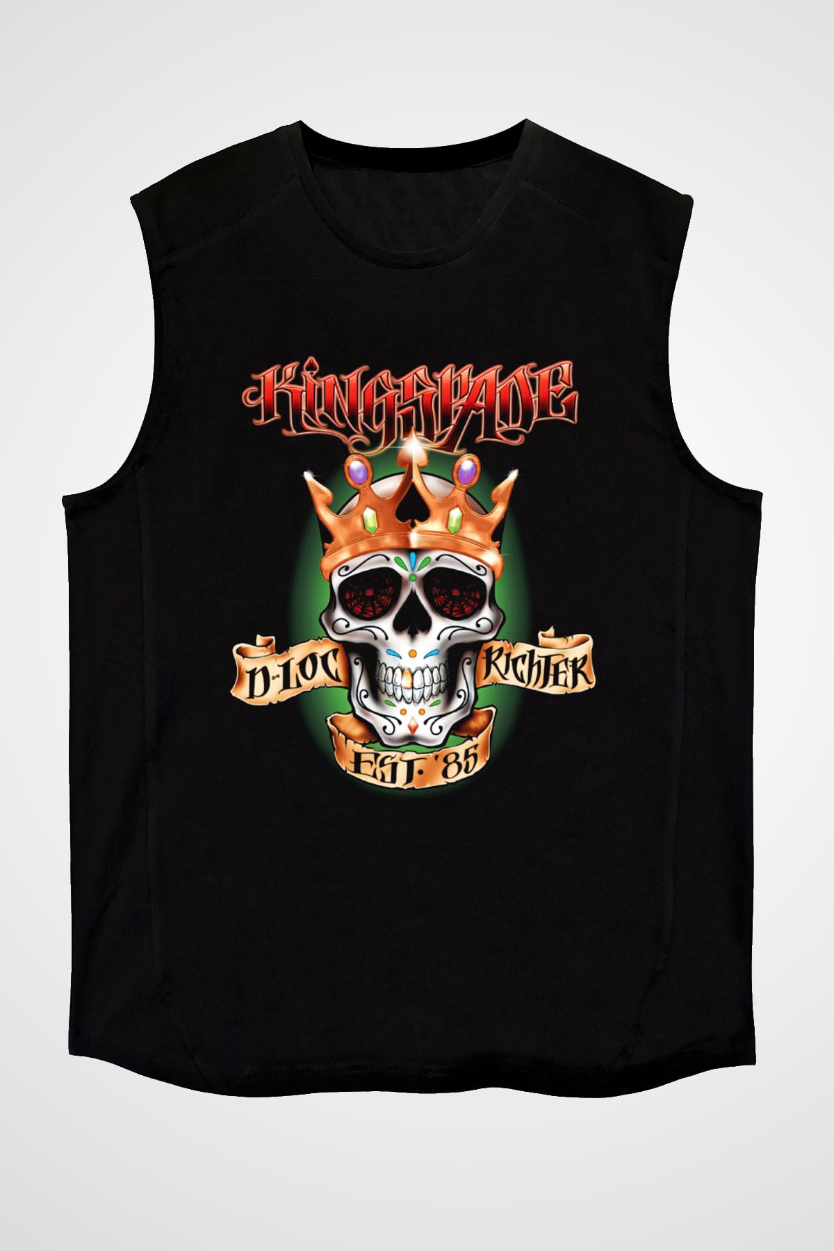 Kingspade Siyah Unisex Kolsuz Tişört