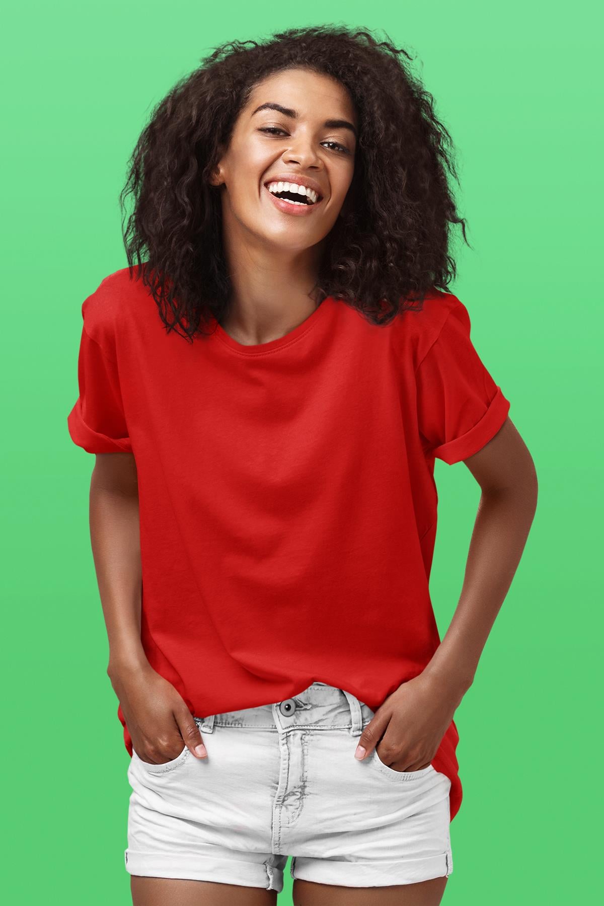 Kırmızı Basic Unisex Tişört T-Shirt - TişörtFabrikası